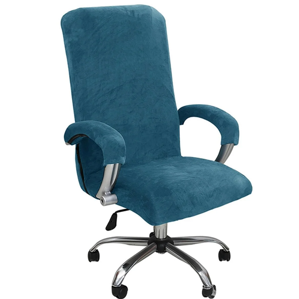 Set di coprisedia in velluto elastico, ispessito, per poltrona da ufficio, Internet, Cafe, cinema, coprisedia girevole rimovibile grigio
