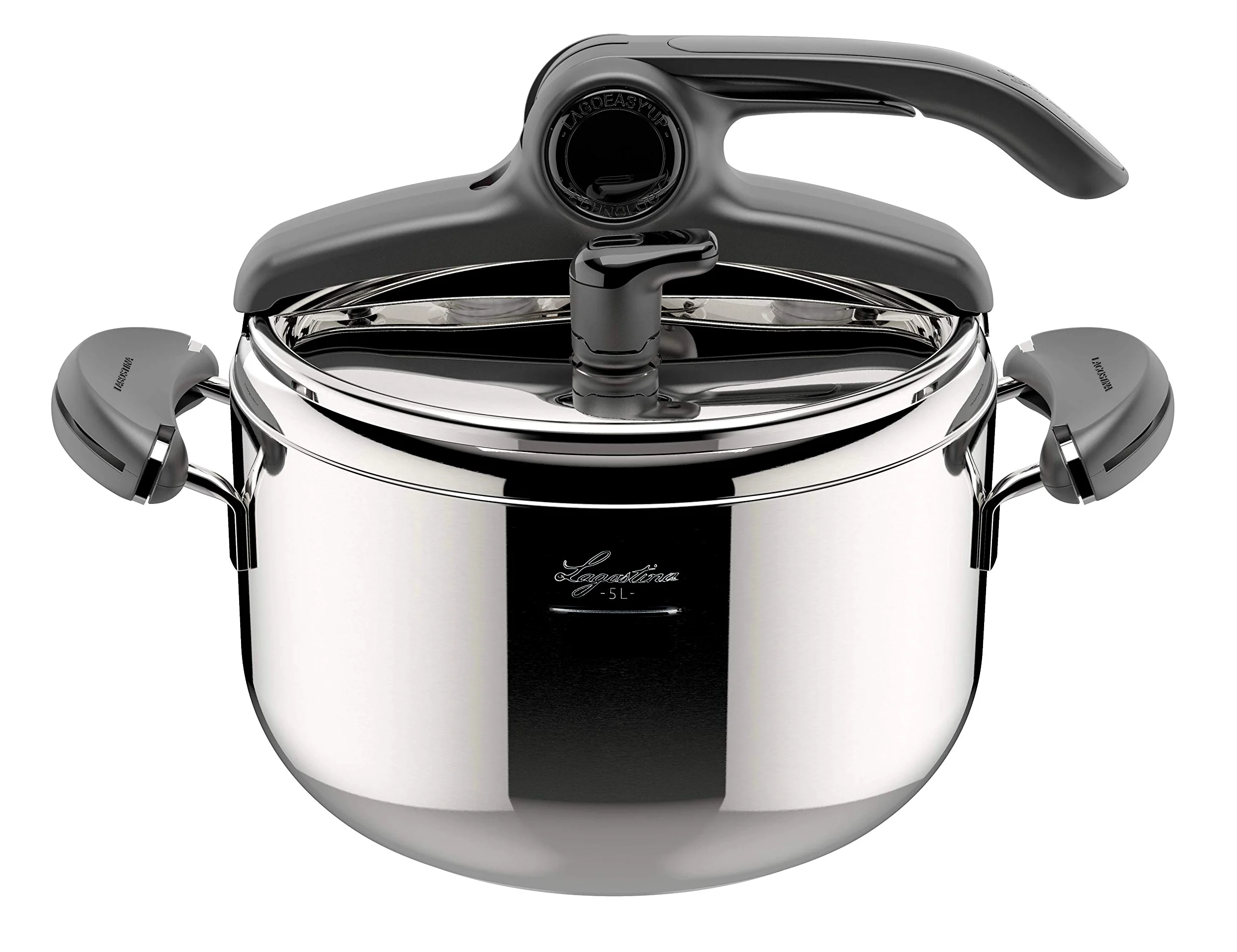 Lagostina Mia Lagoeasy'Up Pentola A Pressione, 5 L, Acciaio Inox 18/10, 22 Cm & Accessori Pentola A Pressione Cestello Filo, Acciaio Inossidabile, Argento, 22 Cm