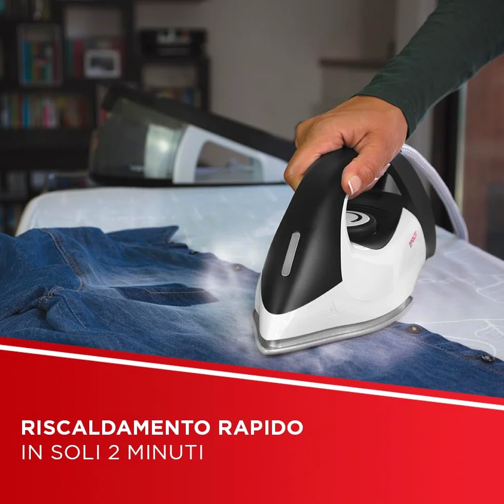 Polti Vaporella Simply VS20.20, Ferro da Stiro Generatore di Vapore, Serbatoio Estraibile 1,5 L, Pressione Pompa 6,5 Bar, Potenza 2200 W, Funzione ECO, Bianco e Nero