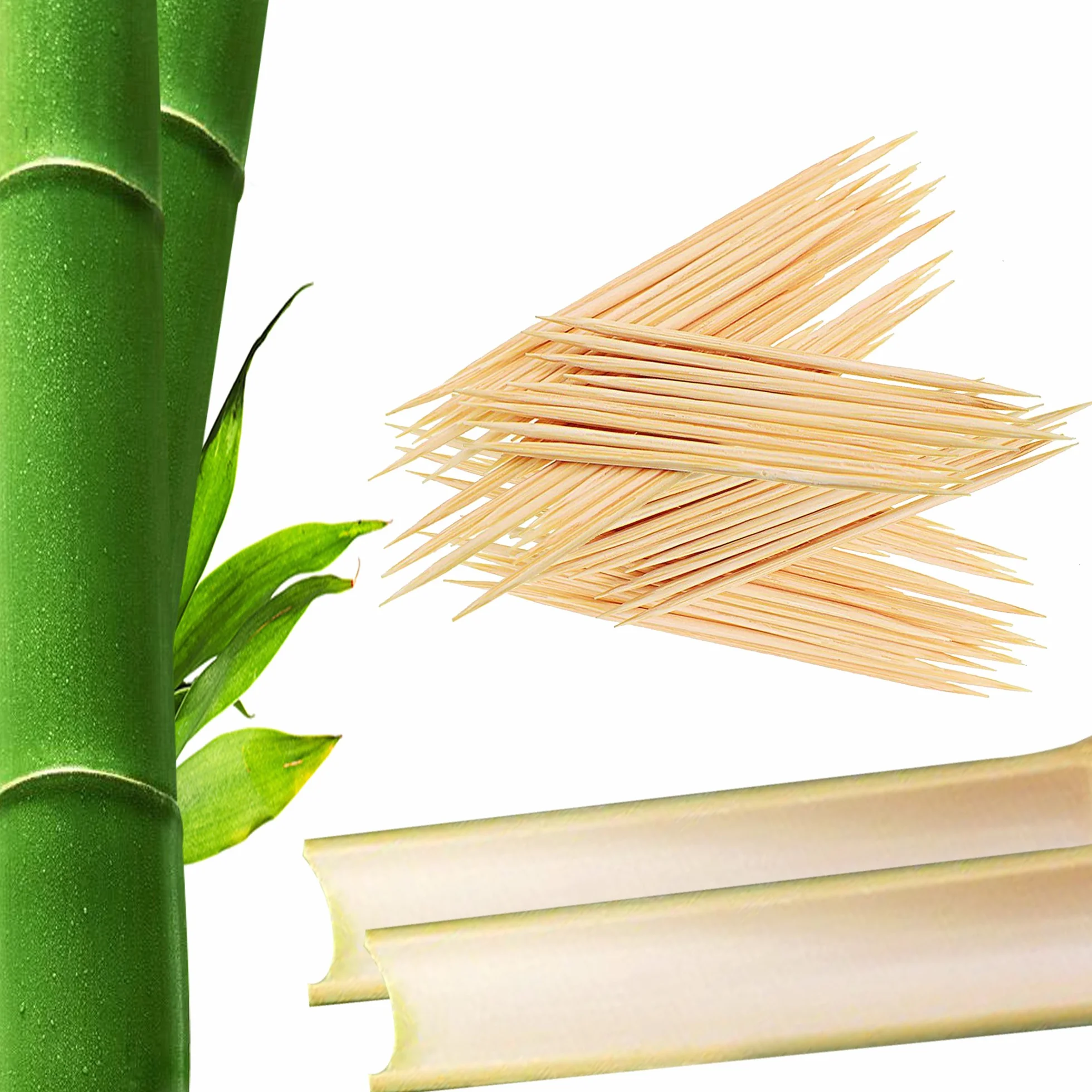 Stuzzicadenti in Bambù 3000 Pezzi - Bastoncini Legno Doppia Punta per Antipasti e Cocktail