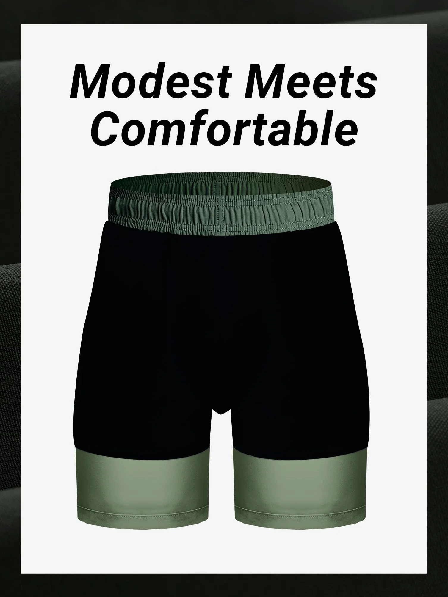 Arcweg Costume da Bagno da Uomo 2 in 1 con Boxer Slip Foderato Pantaloncini da Spiaggia con Tasca con Cerniera