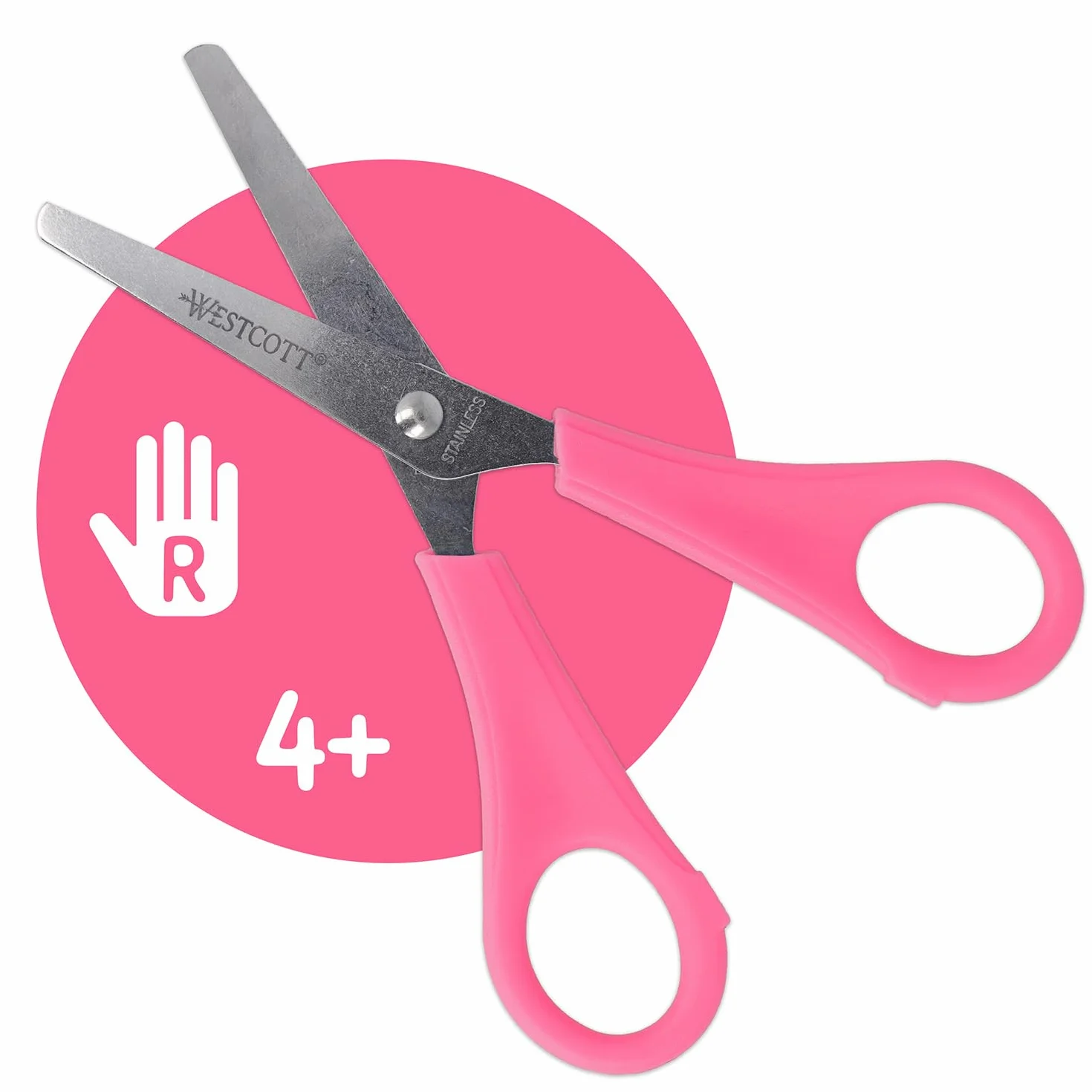 Westcott Forbici per bambini rosa 13 cm (5") punta arrotondata destrimani