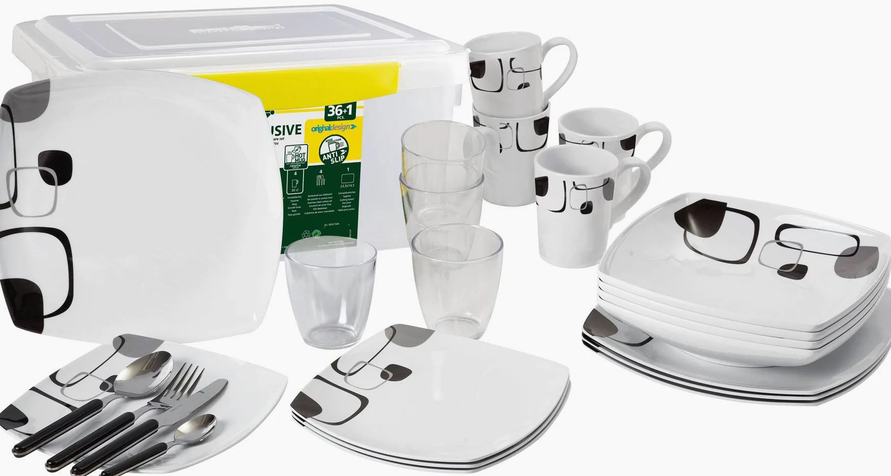BRUNNER All Inclusive Enigma - Set di Piatti in melamina