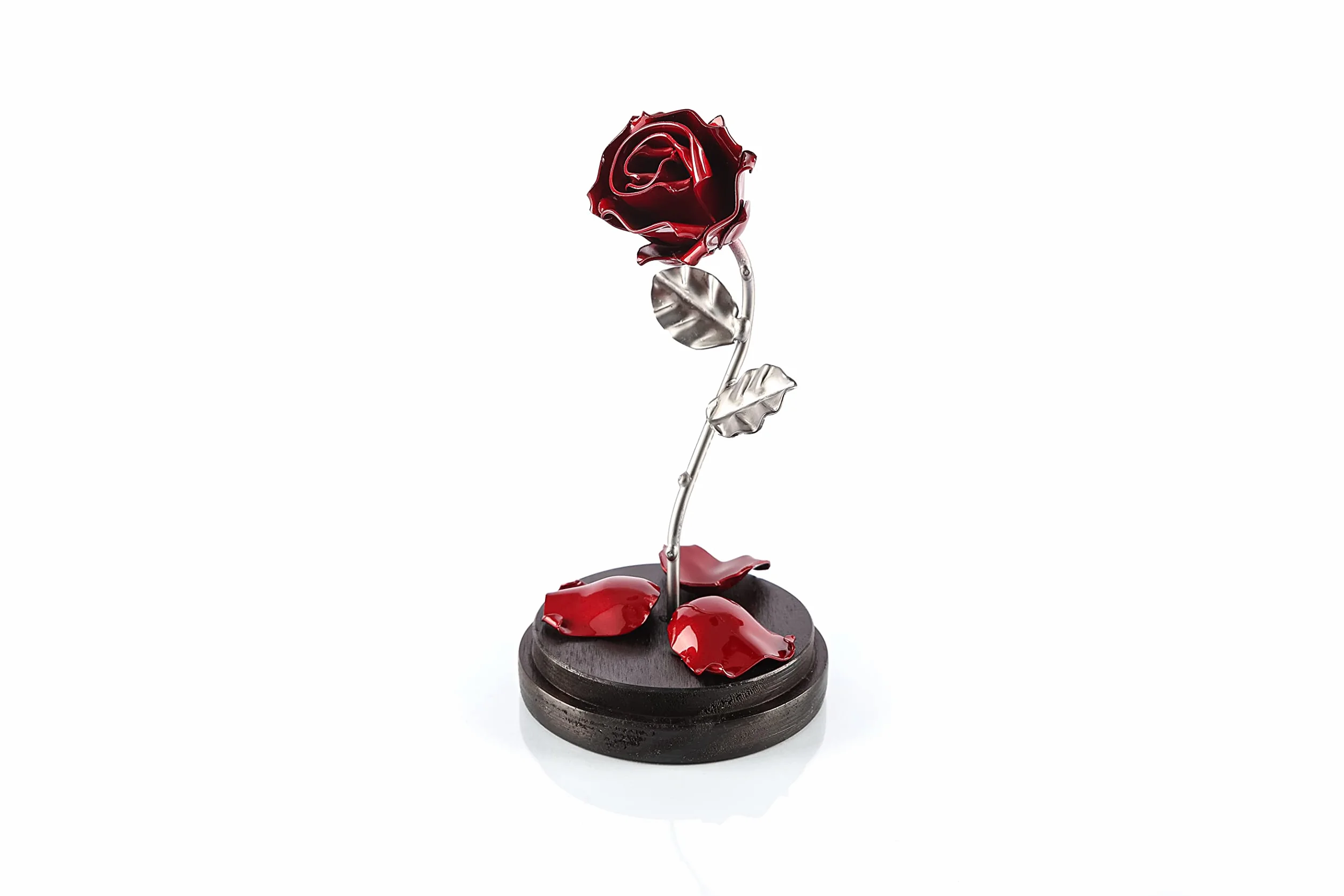 Forging Art Bcn Rosa Eterna Ferro Battuto La Bella e la Bestia Regalo Festa della mamma San Valentino Nozze di Ferro Rosso Argento