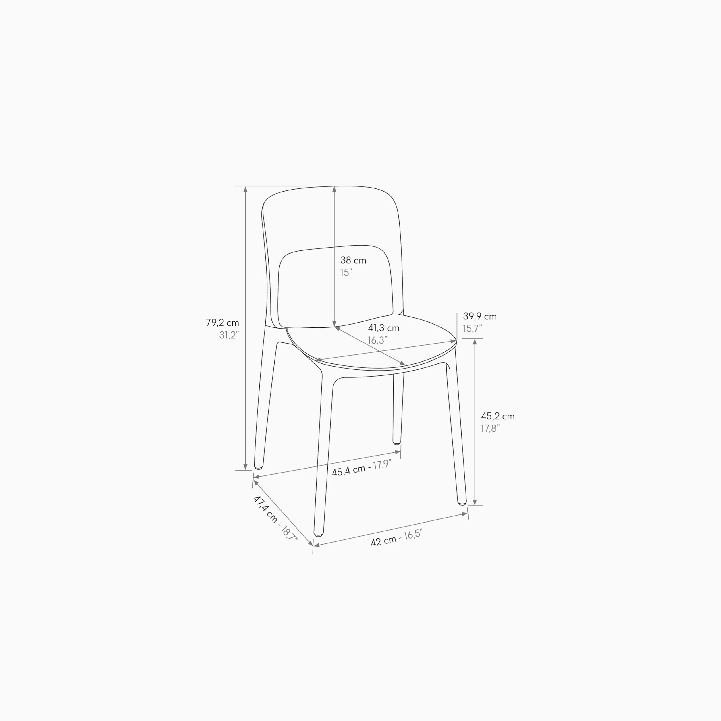 PAZZO DESIGN Sedia Luana, Set Da 4 sedie, Tortora, Sedie Polipropilene Per Cucina, Sala Da Pranzo, Giardino, Impilabili - id_1954