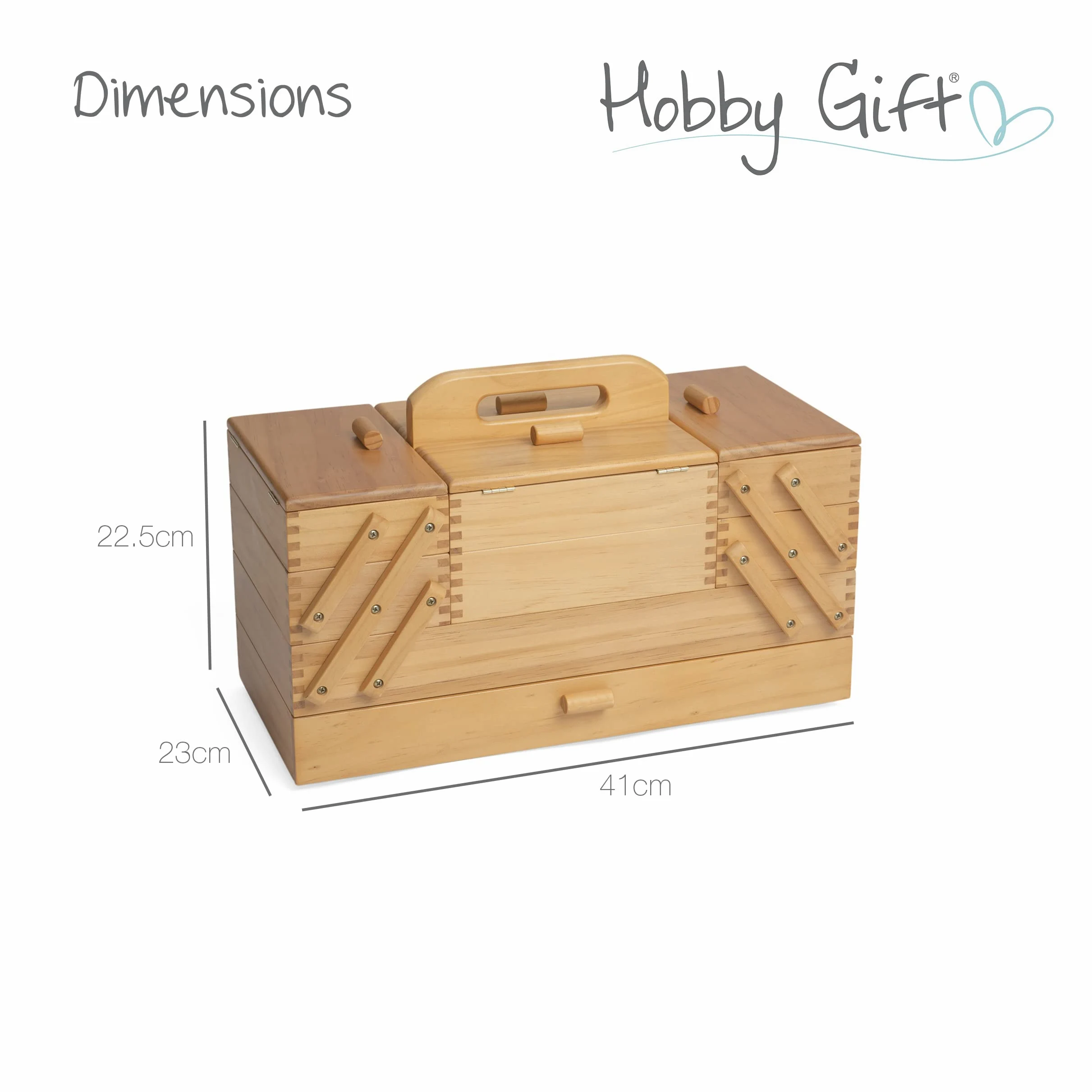Hobby Gift Contenitore di legno a sbalzo per cucito e hobbistica, a 4 livelli con cassetto
