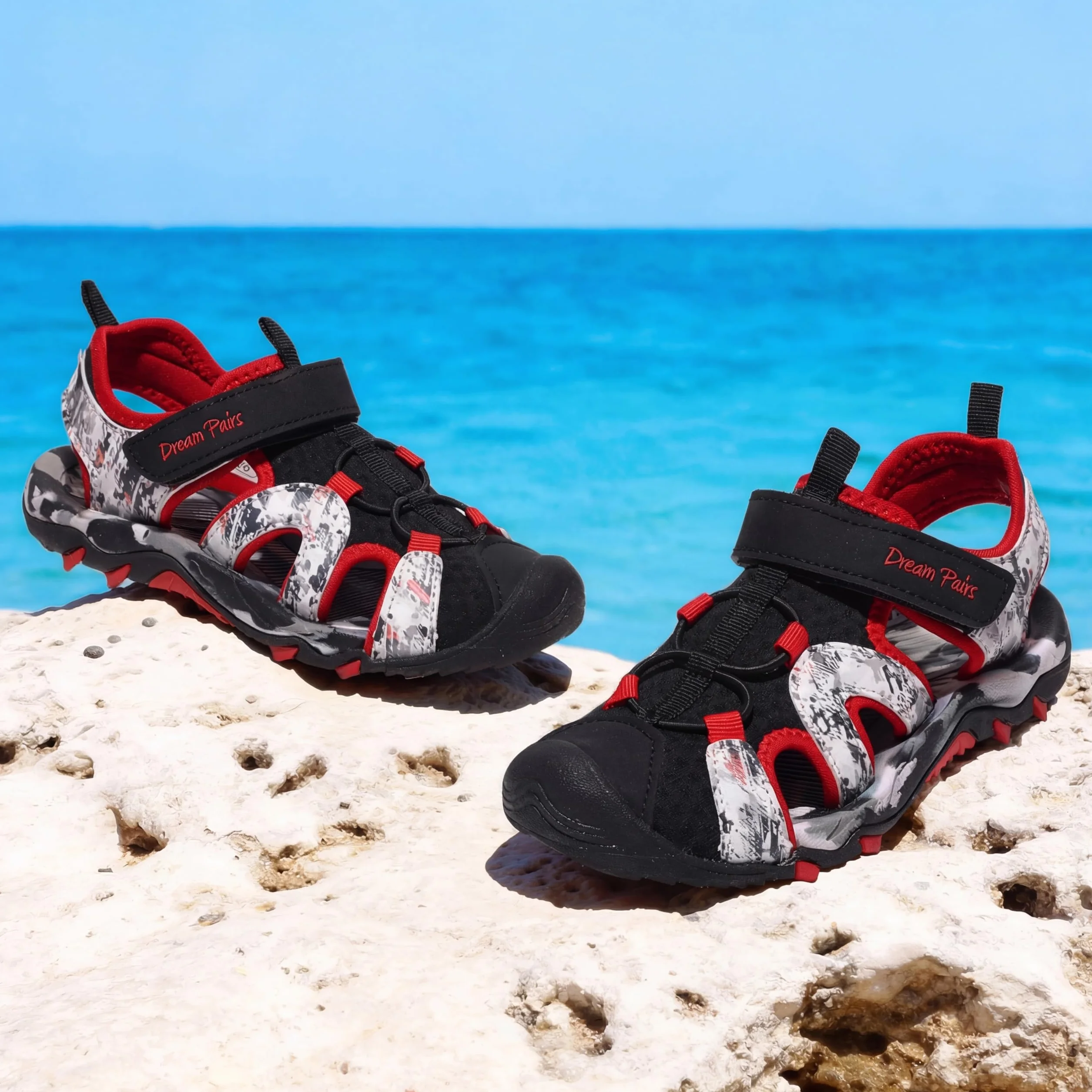 DREAM PAIRS Sandali Sportivi Estivi per Bambini e Ragazzi - Scarpe da Trekking Esterno con Punta Chiusa