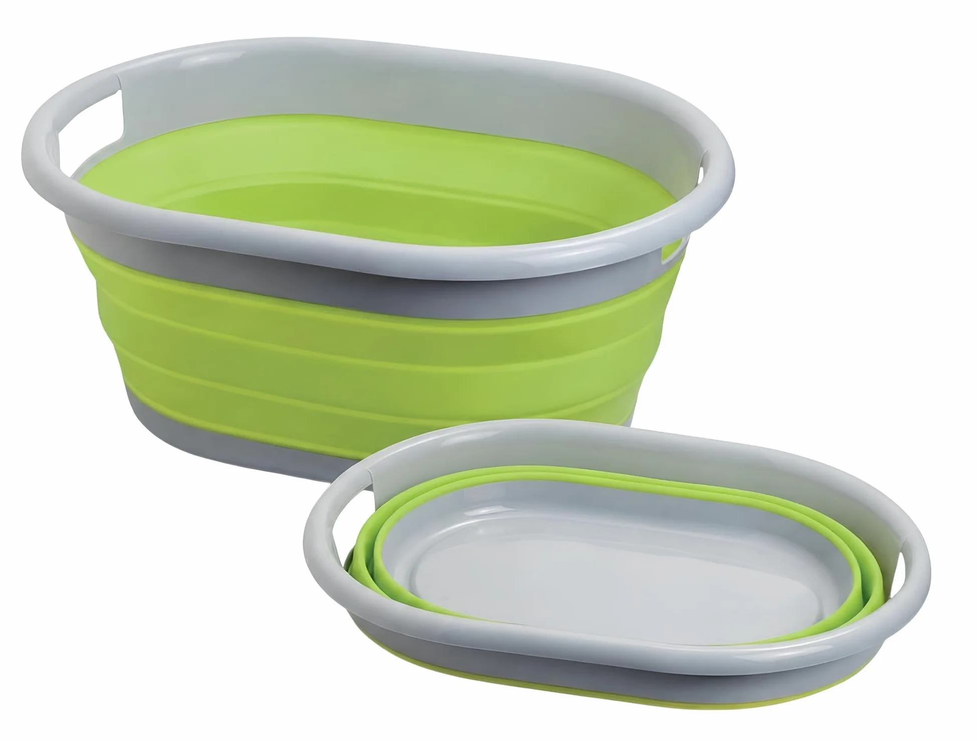 Bacinella Pieghevole Bucato Multiuso con Manici 17 Litri Bacinella Salva Spazio Cesta Pieghevole Catino Secchio Portabiancheria Plastica Silicone Bacino Cesto Verdure per Campeggio Casa Picnic Camper