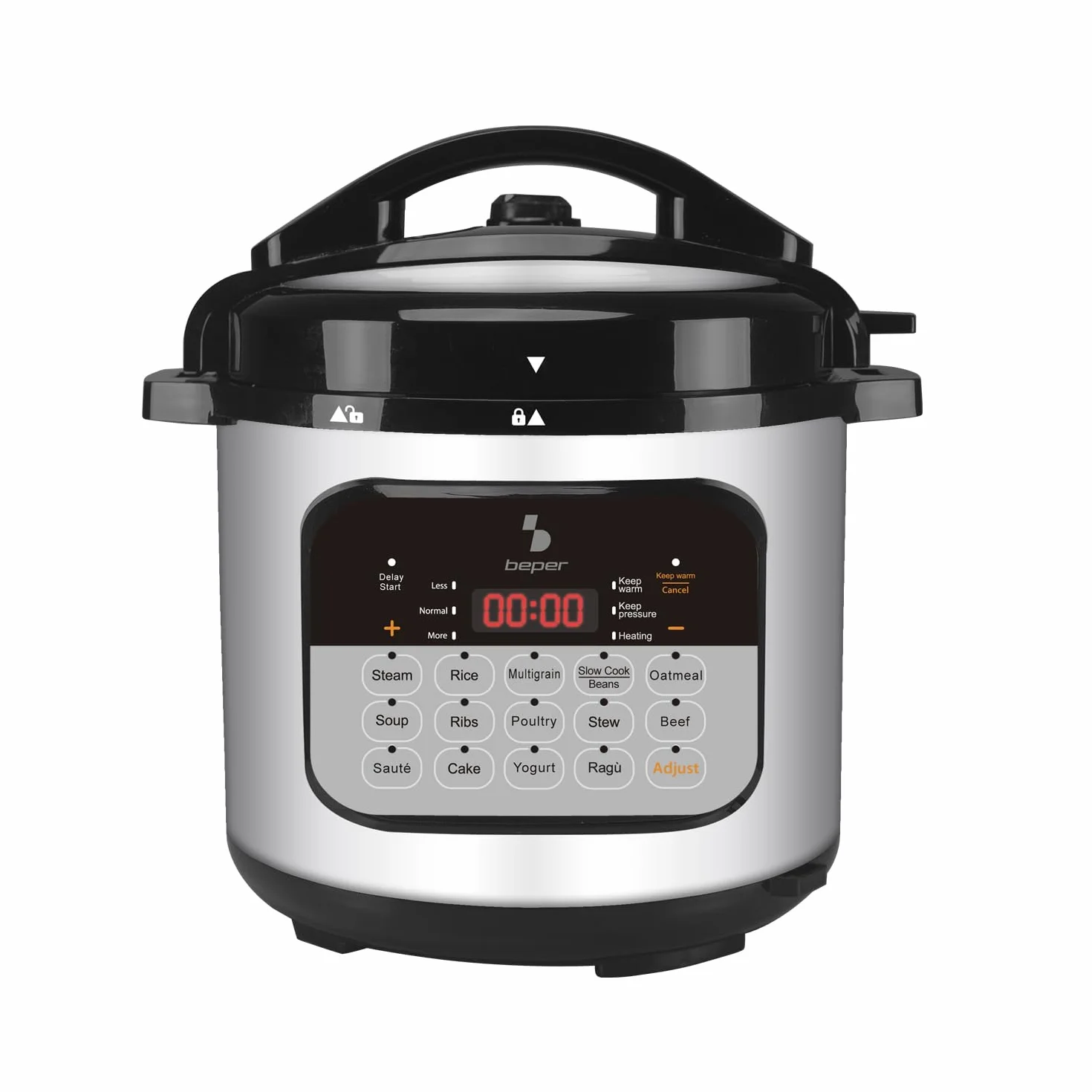 BEPER P101COS002 Pentola Multicooker a Pressione 6 Litri 1000W 15 Programmi Slow Cooker Timer 24h