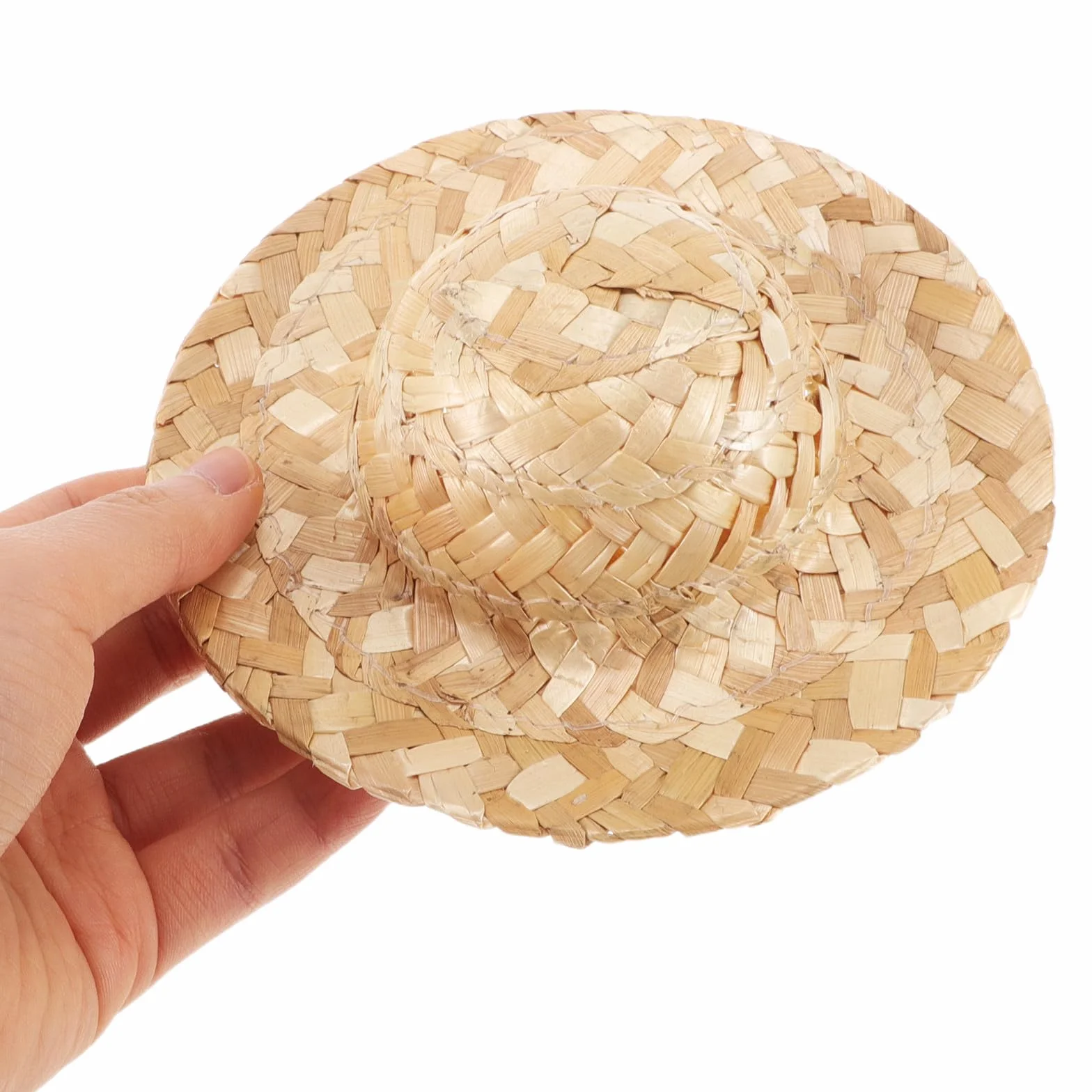 COHEALI Cappello di Paglia Accessorio Adorabile in Paglia Mini Fatto a Mano Facile da Trasportare per Bambole e Peluche Anatra per Feste e Progetti Fai da Te