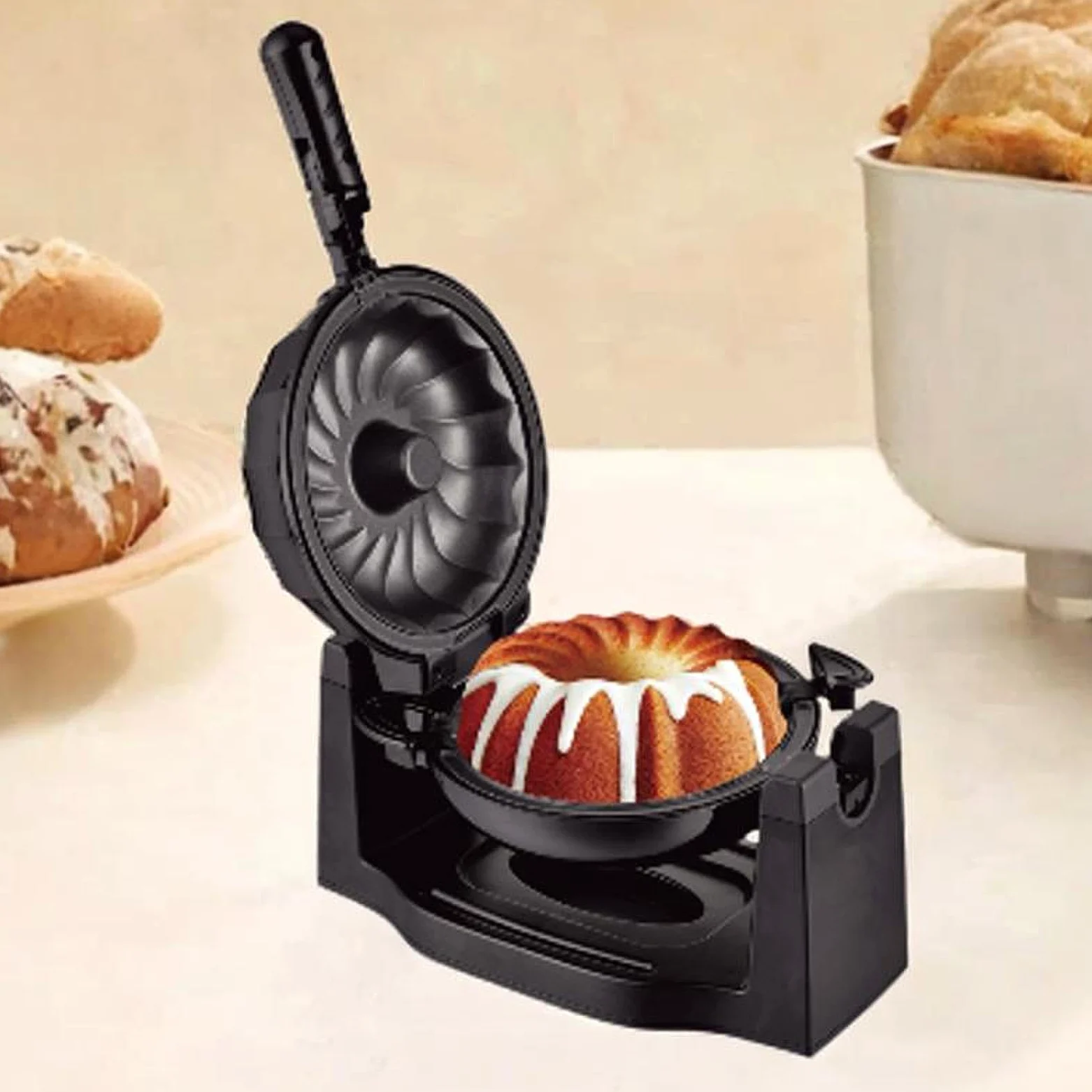 Fenteer BundtMaker Macchina per torte elettrica Snack che produce teglia elettrica per prodotti da forno