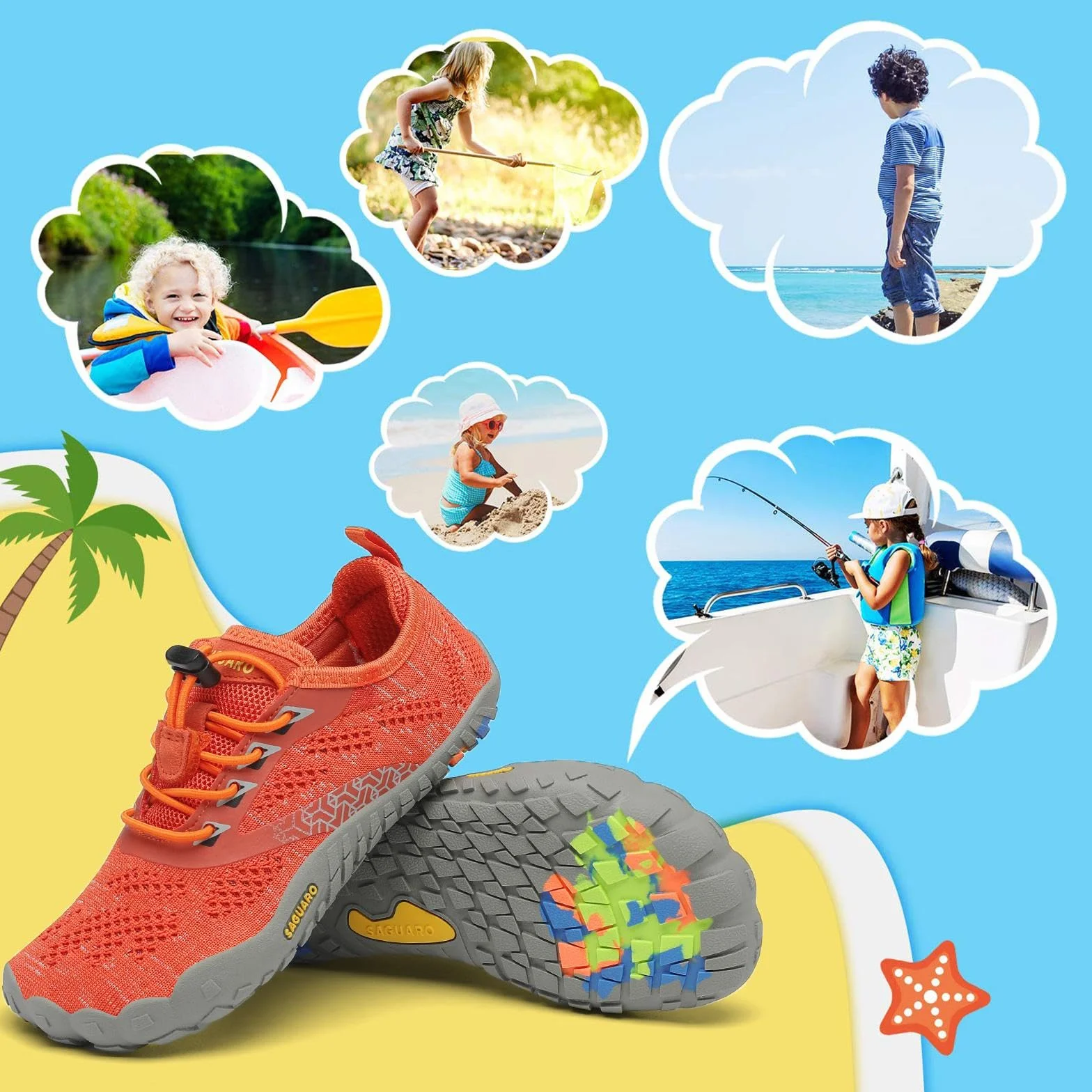 Saguaro Scarpe da Trail Bambini Ragazze Sportive Traspiranti Antiscivolo