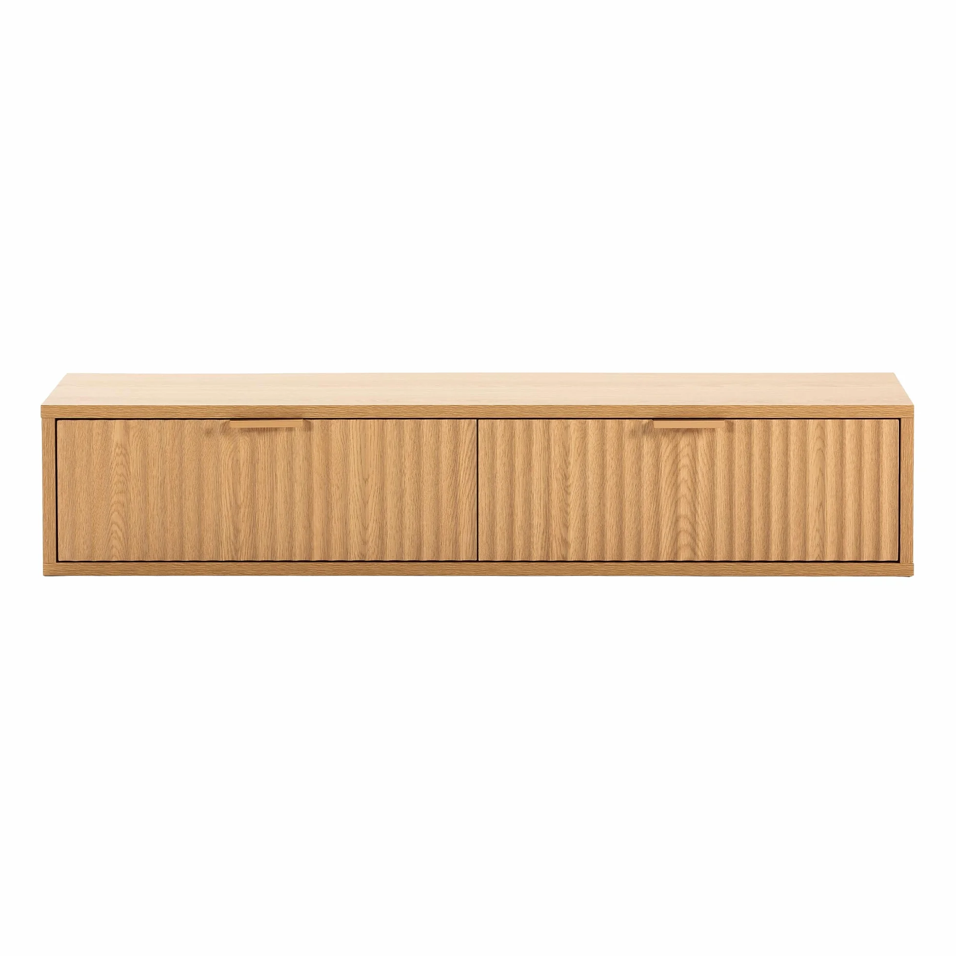 HOMN LIVING Consolle sospesa per ingresso Lluvia 2 cassetti colore Rovere, 100 cm (Larghezza) 30 cm (Profondità) 20 cm (Altezza)