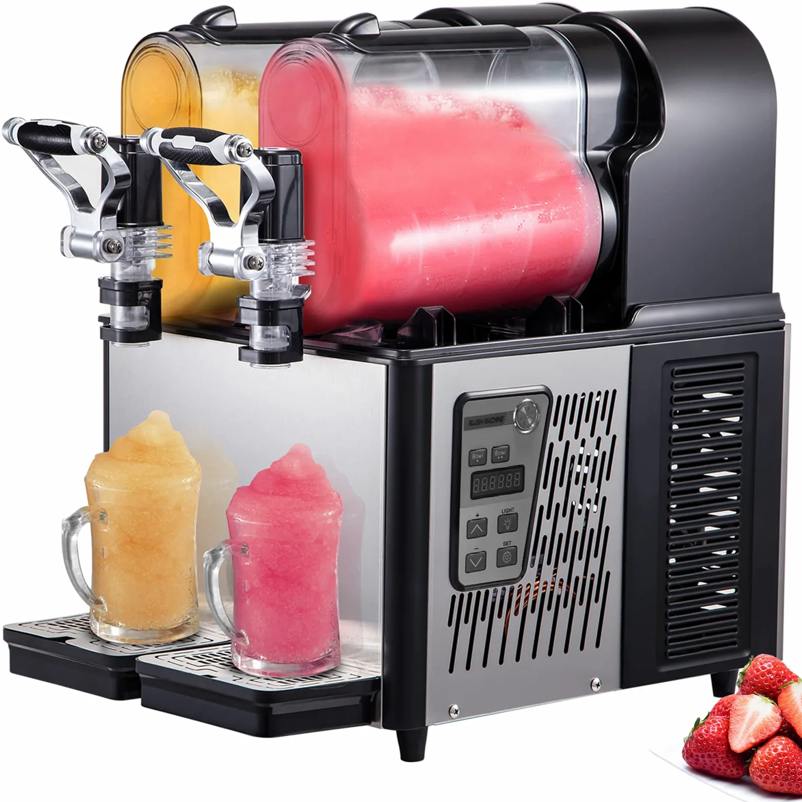 Macchina per Granita 2x3L Granitore Sorbettiera Elettrico Commerciale per Granita Bevande Vino Crema Caffè (3L x 2)