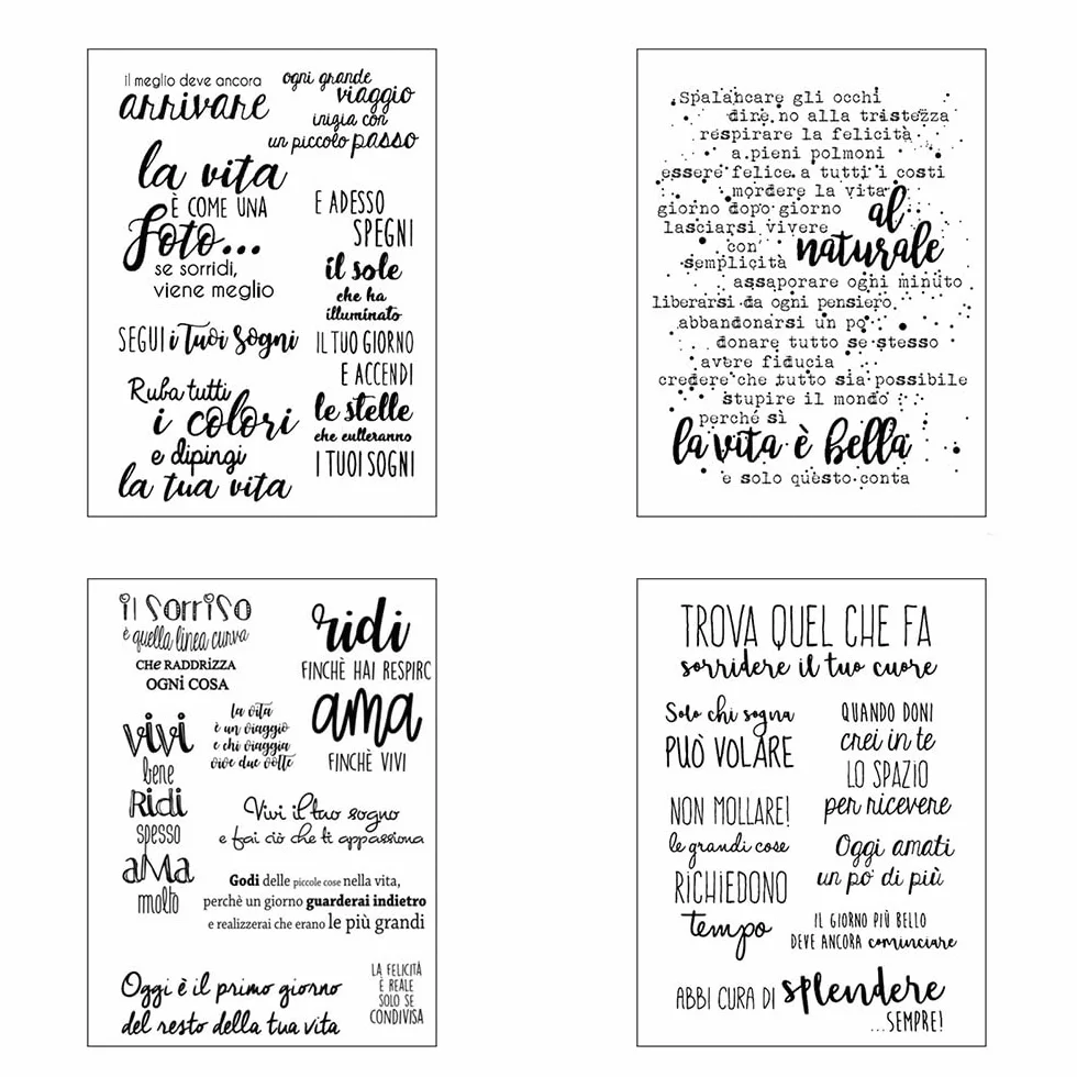 Timbri Trasparenti in Silicone a Tema Italiano per Scrapbooking e Album Fotografici Fai da Te