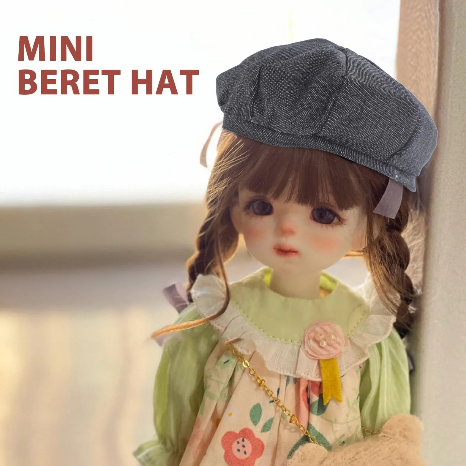 Cappello Miniature per Bambole in Poliestere Multipurpose e Facile da Indossare, Accessori Delicati e Belli per Vestire e Fotografare Bambolotti