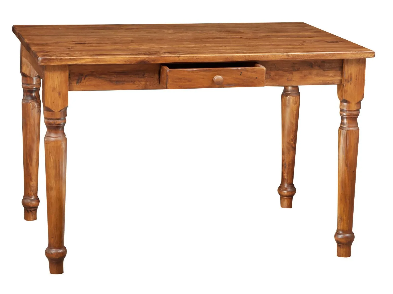 Biscottini Tavolo da cucina 120x80x80 cm Made in Italy | Scrivania vintage con cassetto | Tavolo legno massello di tiglio | Tavolo scrivania legno | Tavolo da pranzo per interni ed esterni Shabby