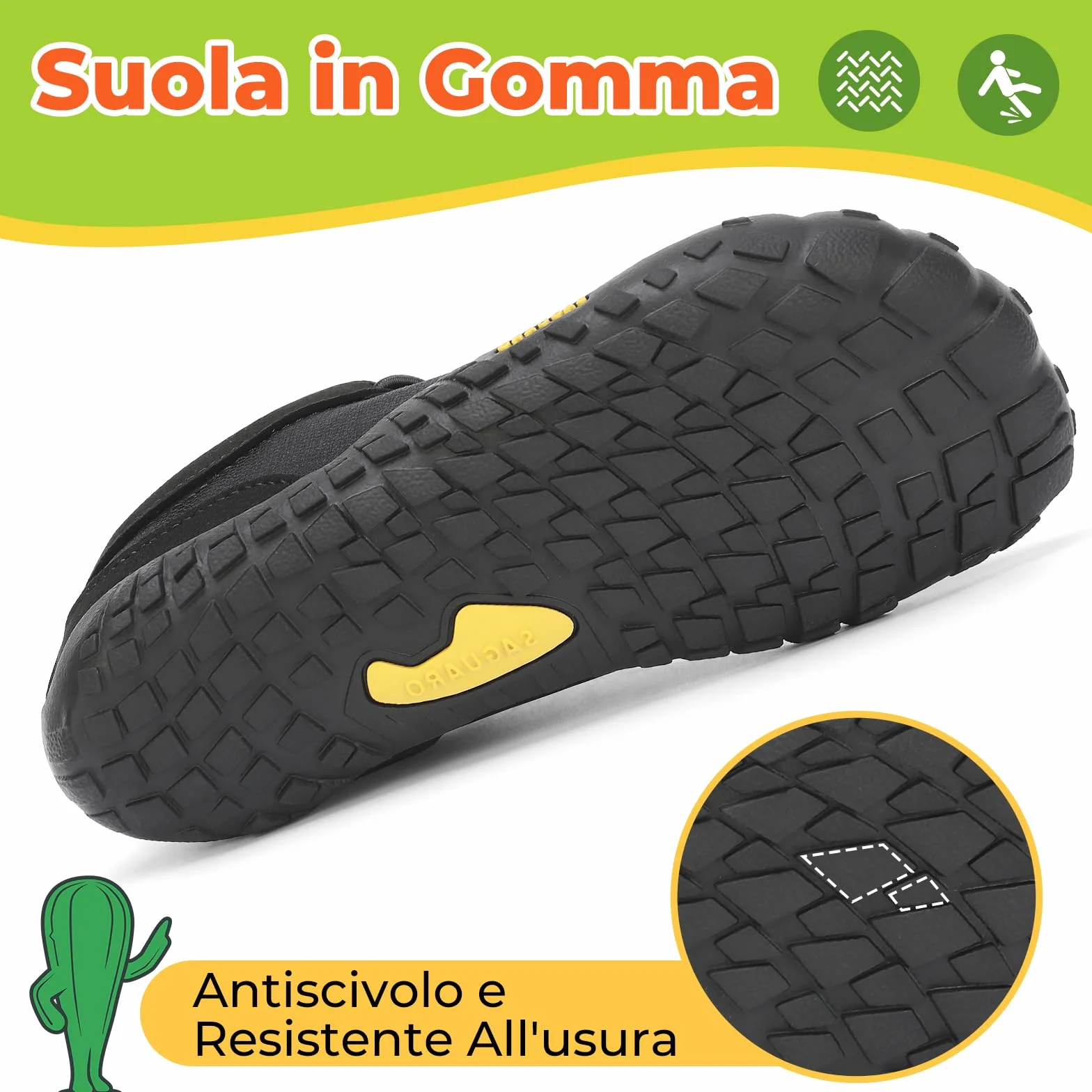 SAGUARO Barefoot Shoes Bambini Traspiranti Scarpe Minimaliste Gr.24-36