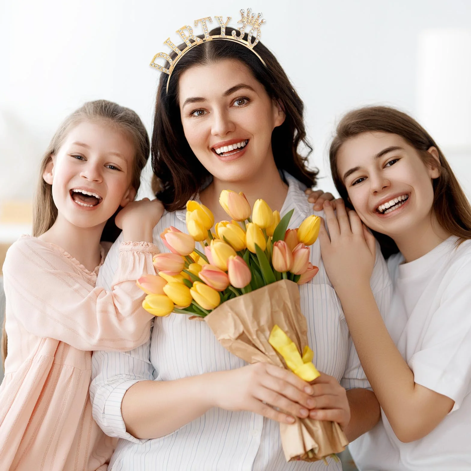 Thinp Dirty Thirty 30° compleanno corona fascia tiara oro accessori decorativi, 1 sztuka