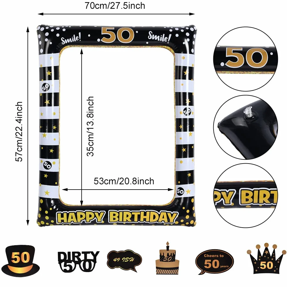 Flintronic Photo Booth Compleanno Accessori, Gadget 50 Anni Fai da Te