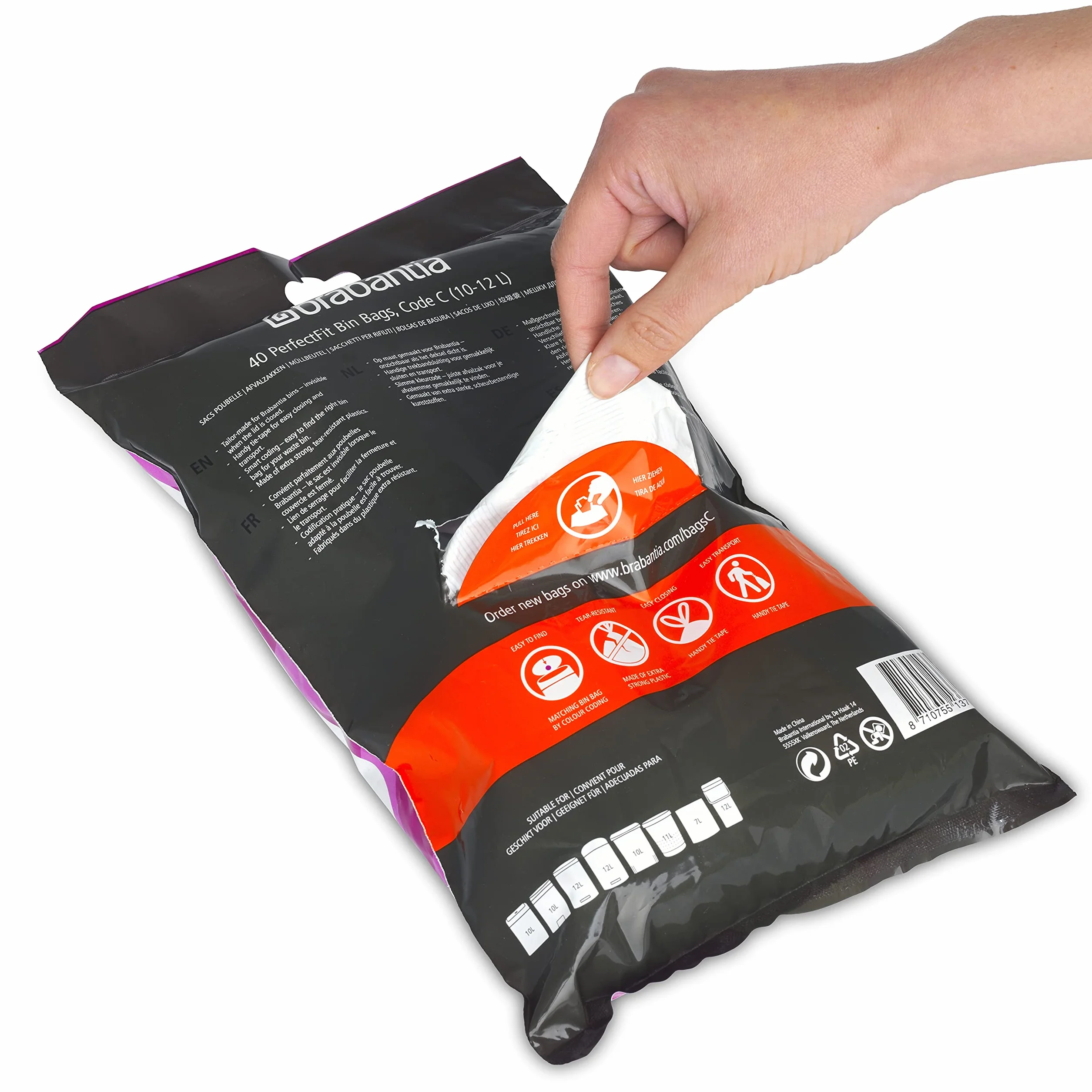 PerfectFit Bags, Code C, 10-12L, 40 Bags