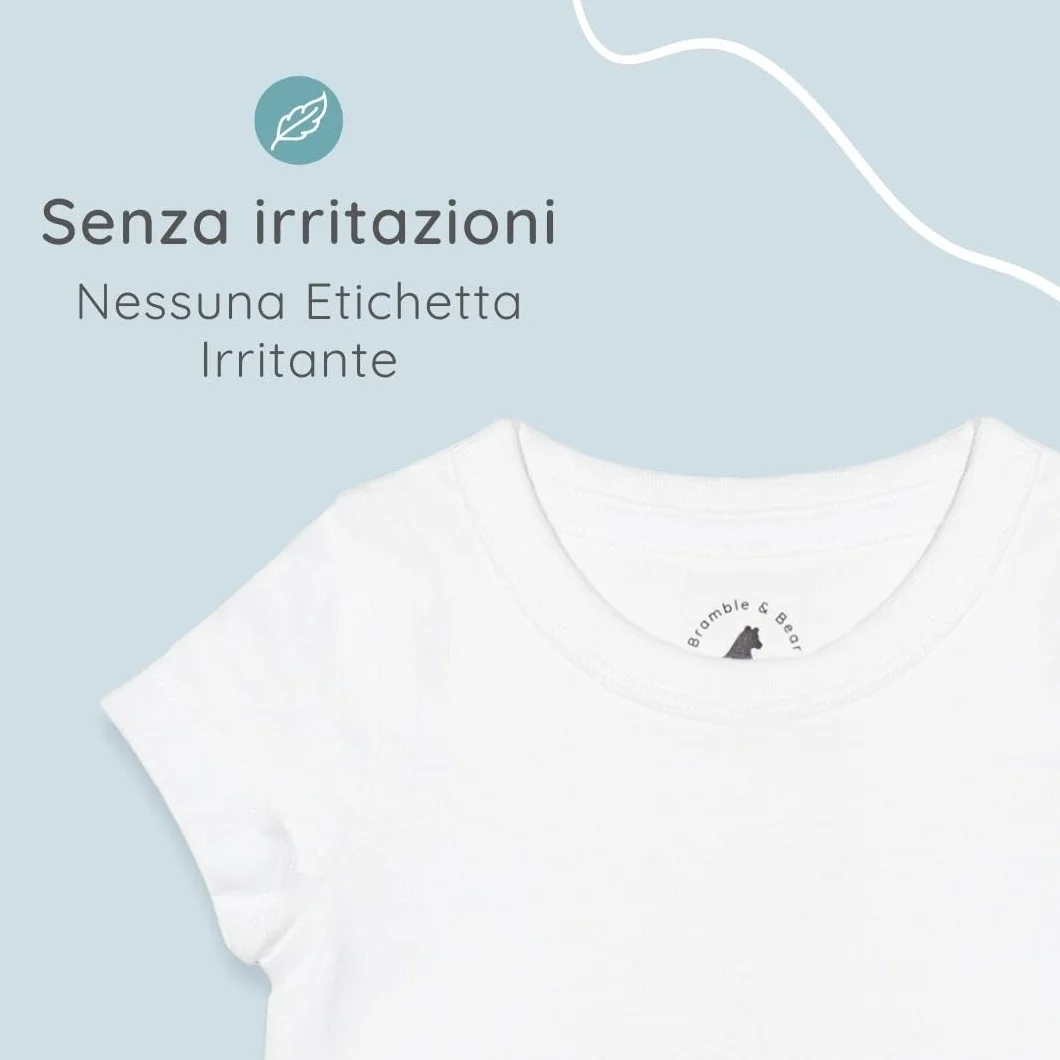 Bramble & Bear Confezione da 3/6 Body a manica corta per bambini - Body unisex in cotone biologico per bambini da 0 a 3 anni