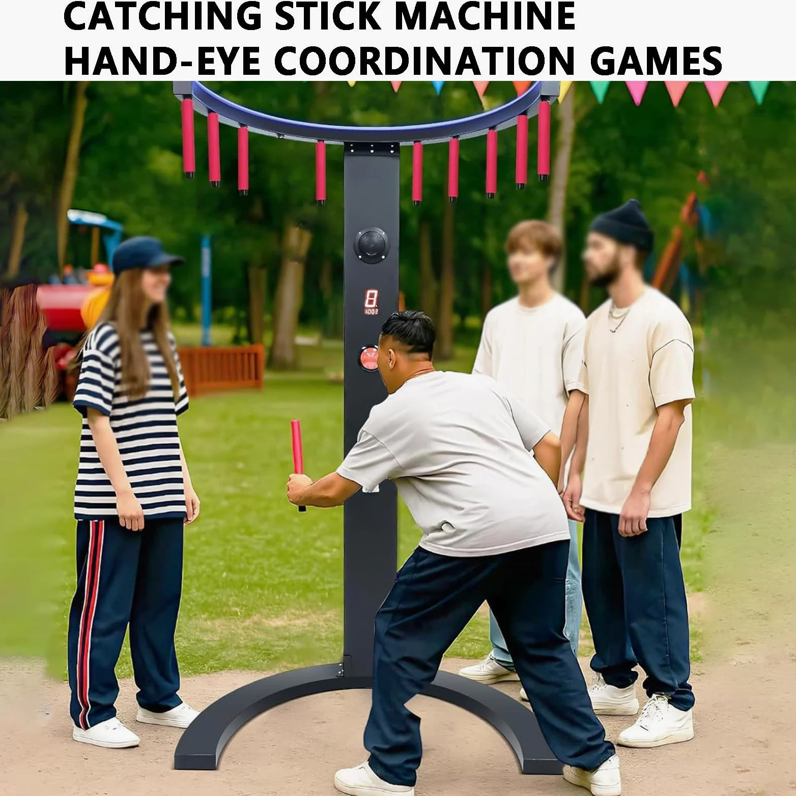 Reflex Reaction Stick Game, allenamento di coordinazione occhio-mano, velocità regolabile con display LED per conto alla rovescia e musica per feste e carnevale