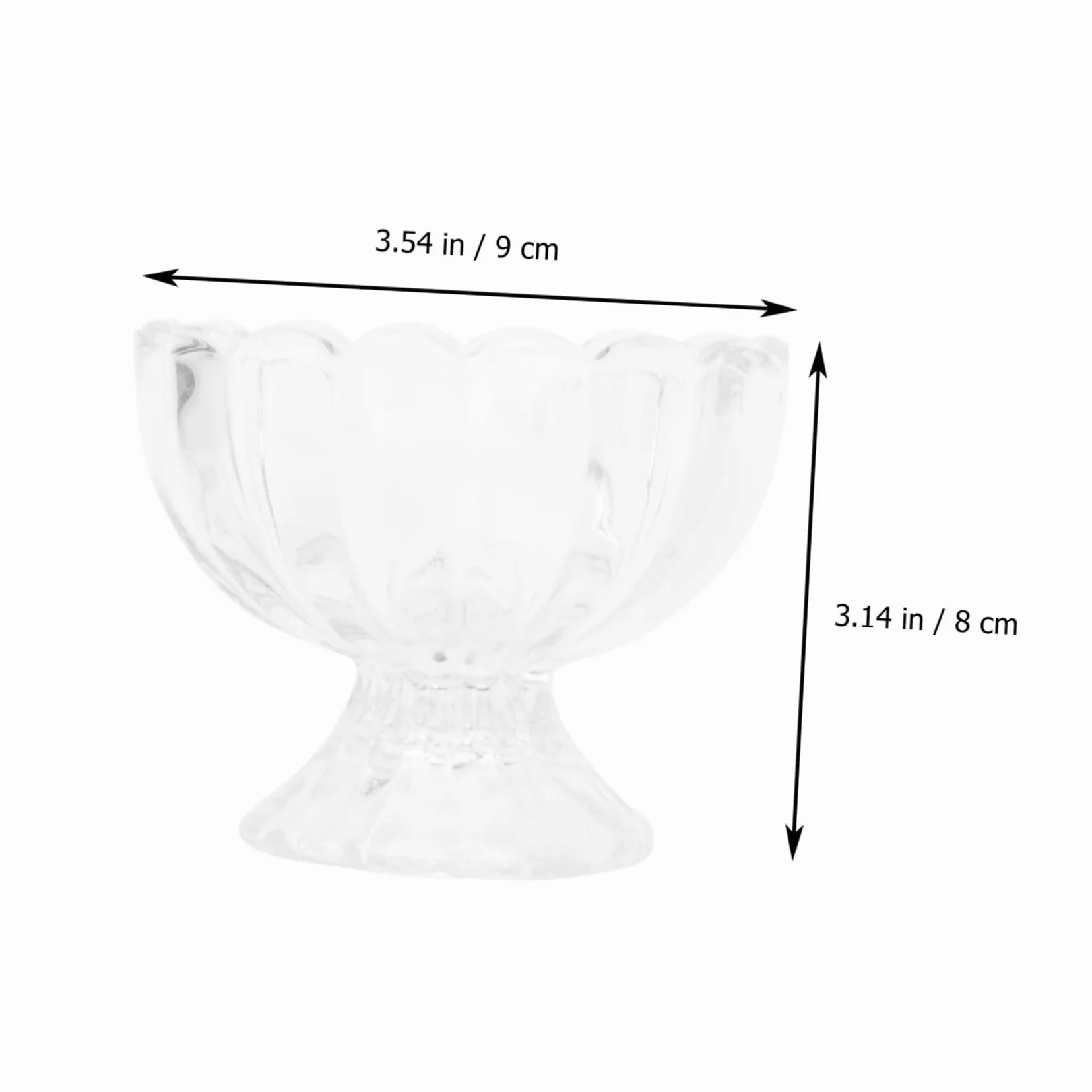 Amosfun Coppe da Gelato e Budino in Vetro a Forma di Loto, 150ml, Set da 5 Pezzi, Facili da Pulire, per Dessert e Presentazione