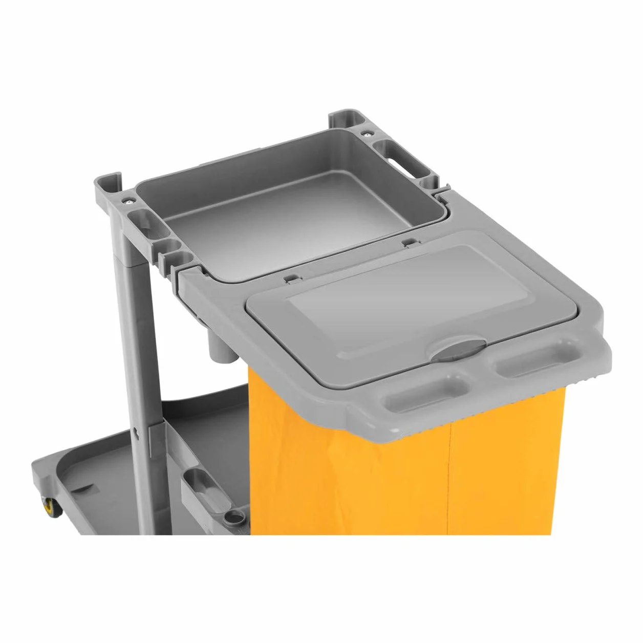 Carrello Multiuso Per Pulizie Con Sacco Biancheria Copertura Con Ruote UNICLEAN 13 (Plastica, Giallo)