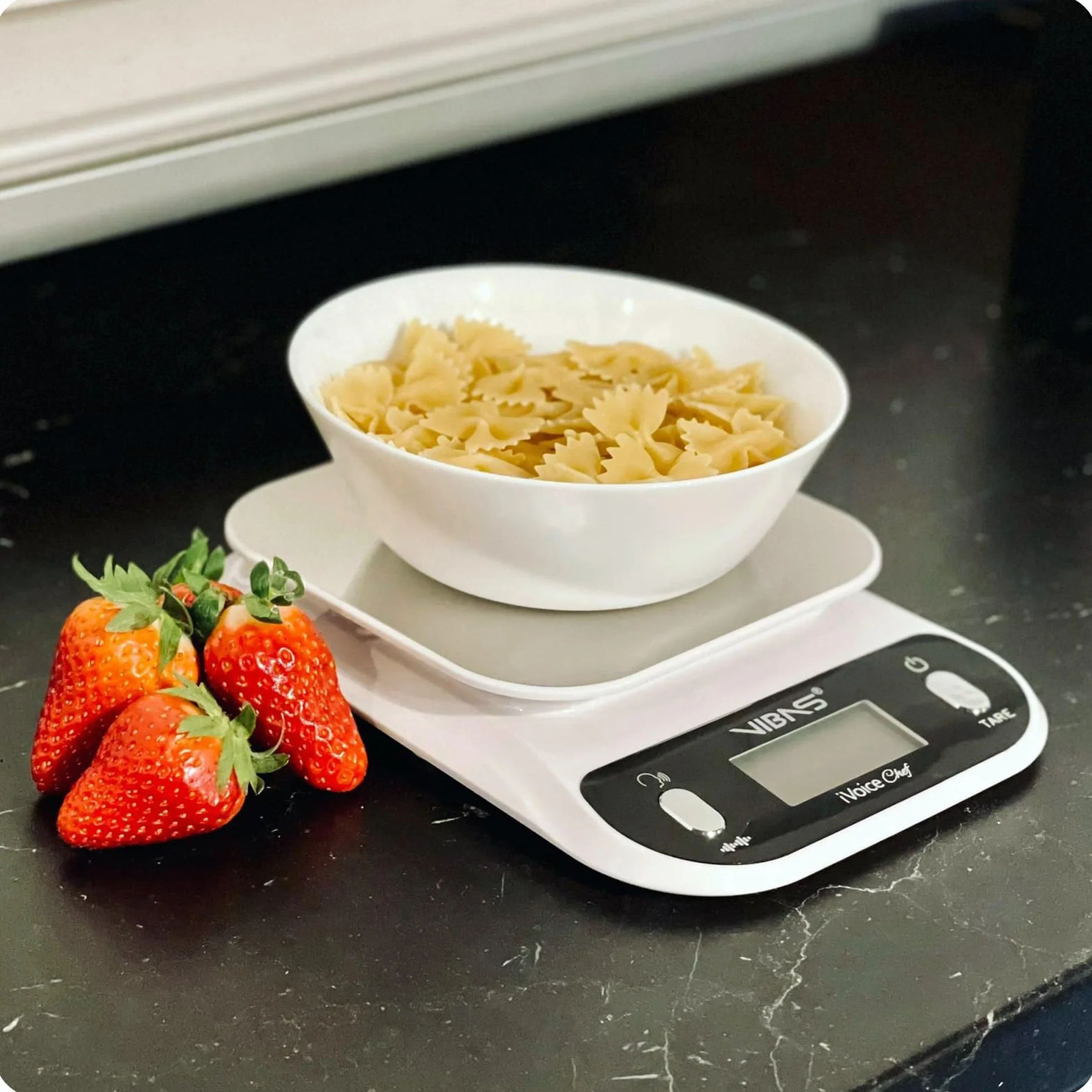Bilancia da Cucina Parlante VIBAS iVoice Chef con Ciotola, 5 Lingue, Portata 10 kg