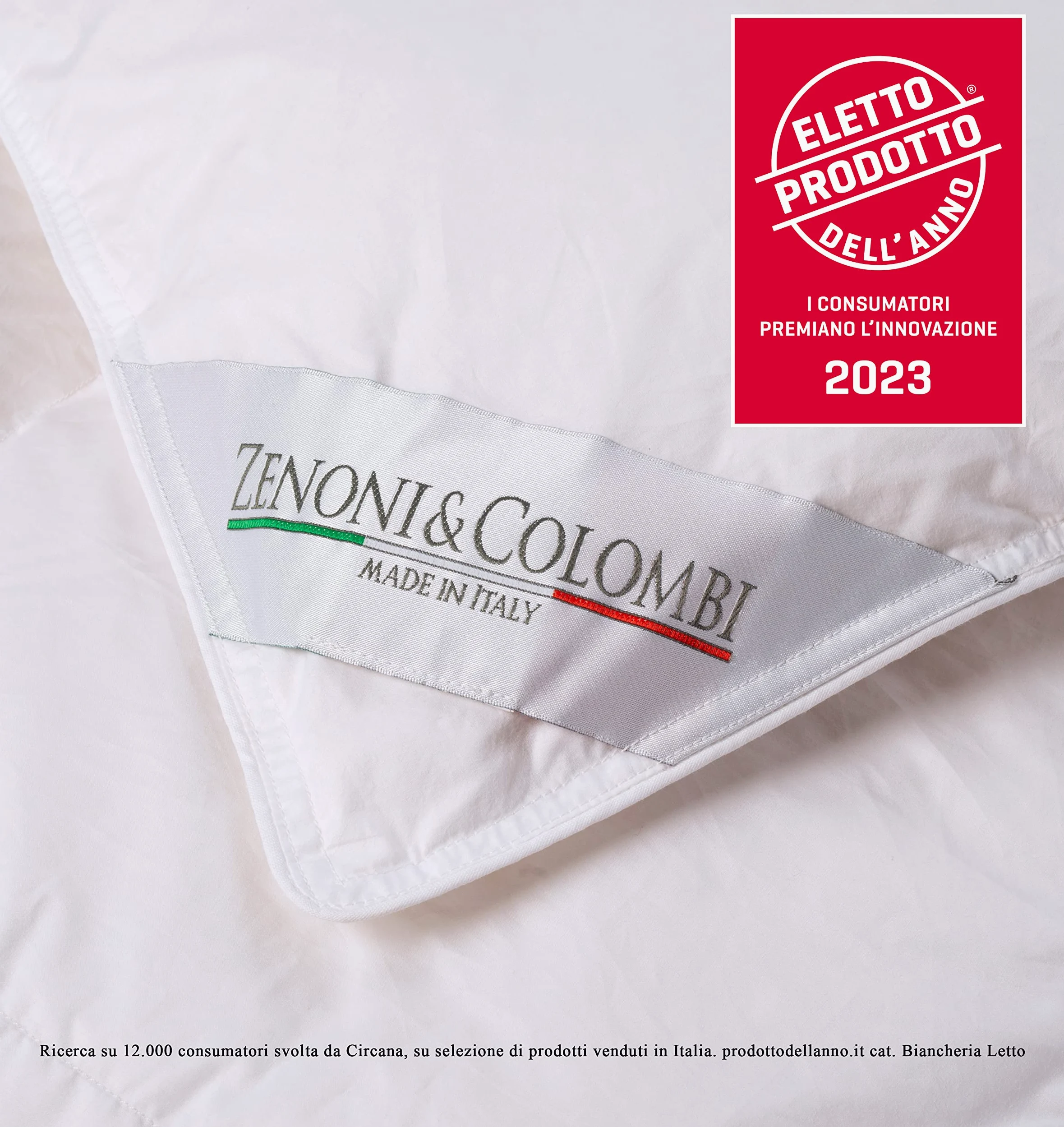 Zenoni & Colombi Piumino Bimbo Invernale in 100% Piuma D'Oca Vergine Siberiano, Piumone 5 Punti di Calore Made in Italy (Lettino 100x130cm)