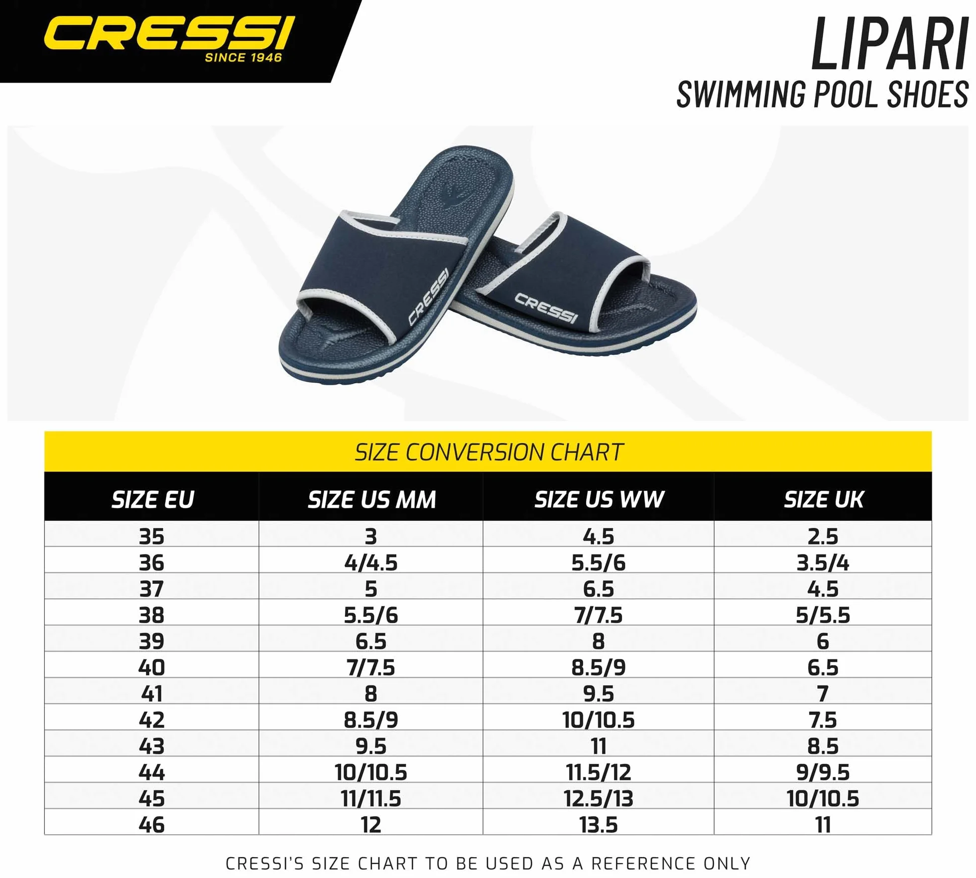 CRESSI Lipari sandali piscina adulti bambini suola anatomica antibatterica copolimero leggero antiscivolo