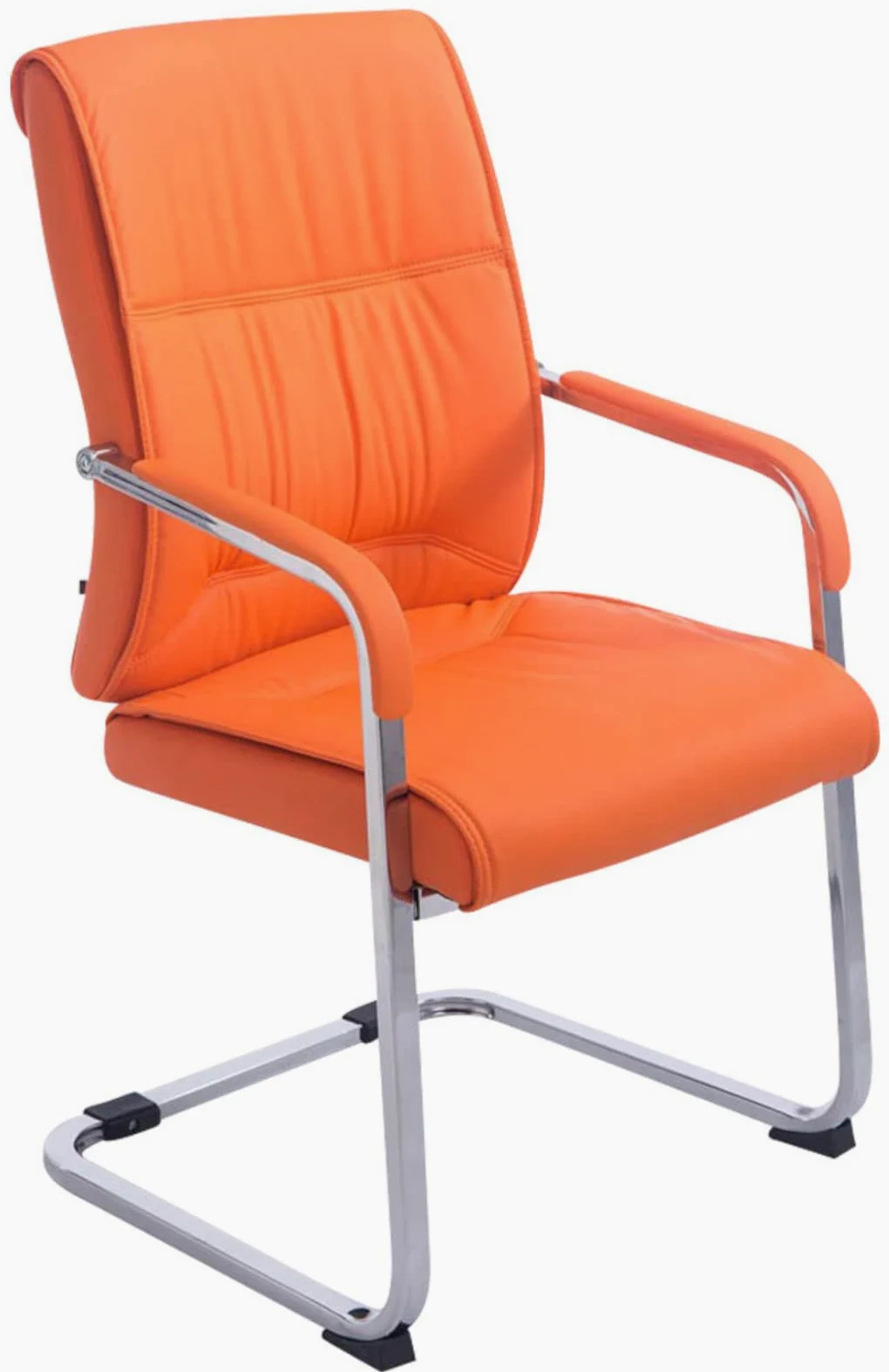 CLP Set Di 2 Sedie Da Conferenza A Sbalzo XXL Anubis Con Rivestimento In Similpelle I Easy Care Con Braccioli, Colore:arancione