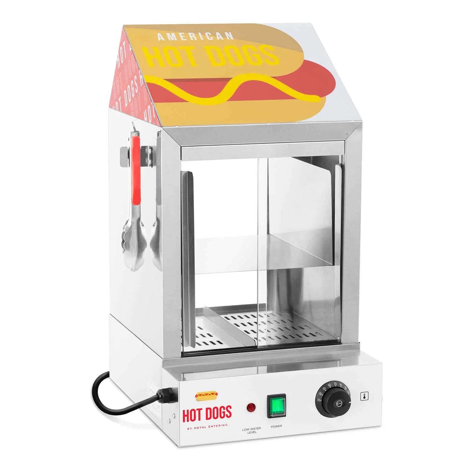 Royal Catering Macchina Per Hot Dog Cuoci Hot Dog Professionale RCHW 1000H (100 wurstel, 25 panini, 1.000 W)