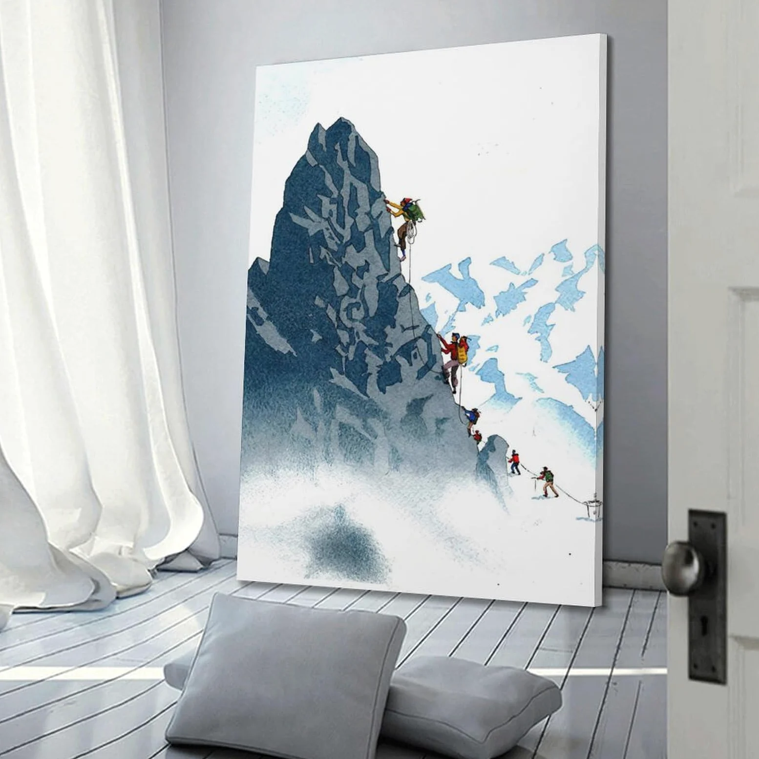 ZSLYMX Poster sportivo su tela, motivo: squadra di arrampicata su roccia, poster decorativo da parete su tela, poster decorativo moderno per camera da letto, per camera da letto, 50 x 75 cm