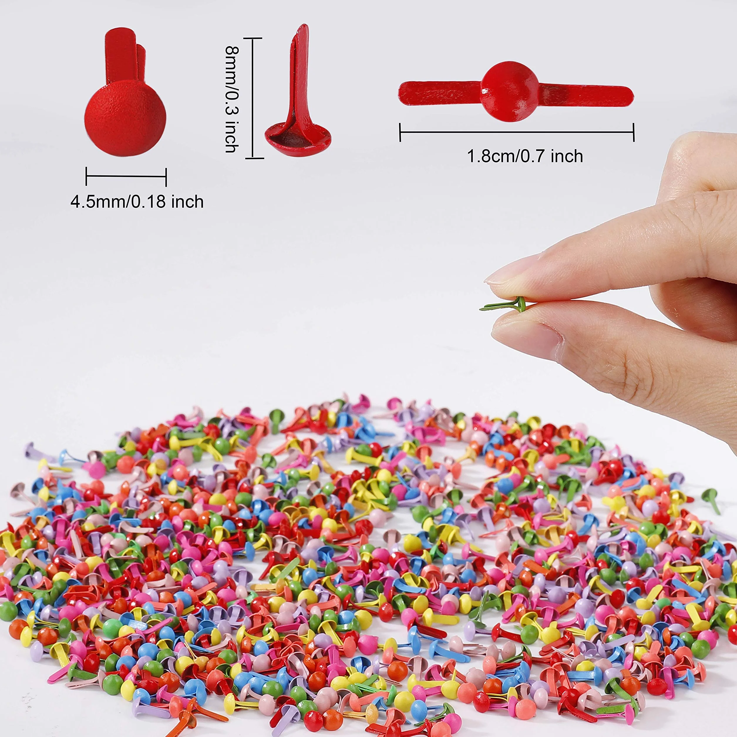 Fermacampioni Piccoli Mini Brads Metallo 1000 Pezzi per Scrapbooking DIY Carta Artigianato