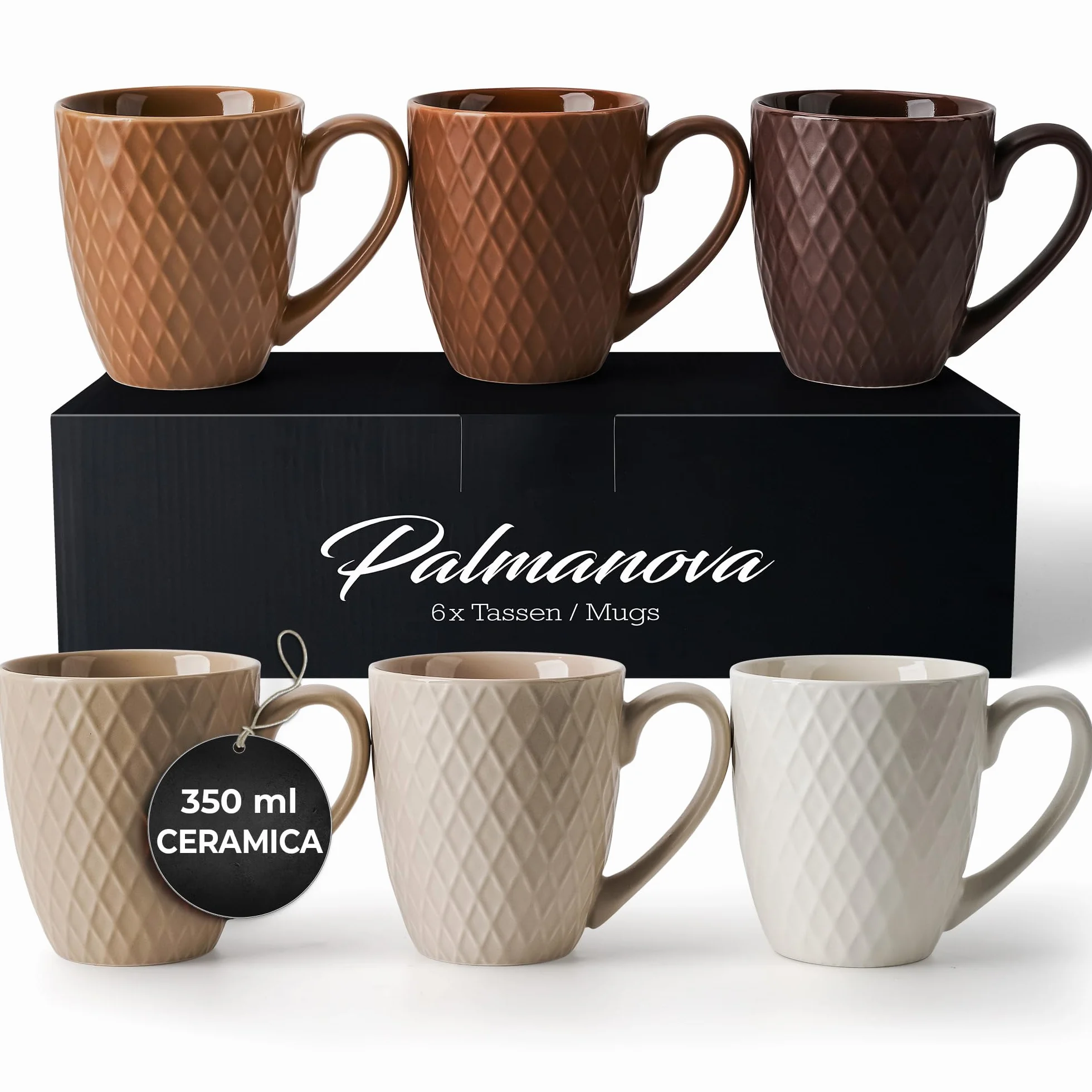 MIAMIO Palmanova Set di tazze da caffè in ceramica 400 ml Beige