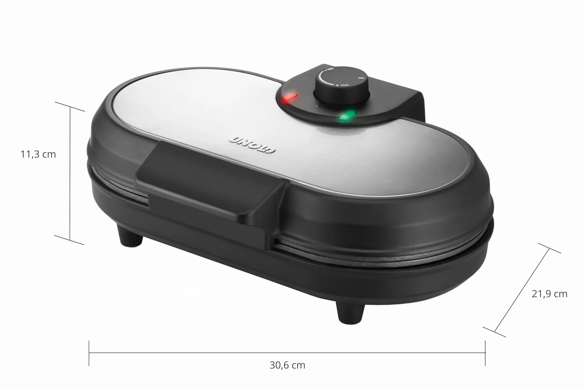 Unold Maker doppio per pancake americano 1000 Watt acciaio inox nero antiaderente