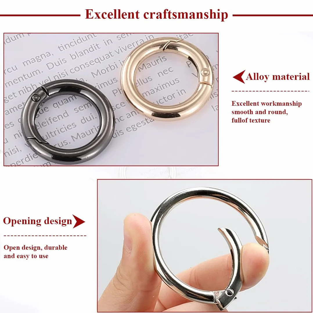 Moschettone a Molla Rotonda 40mm Argento&Oro Accessori per Borse Uncinetto Zaini