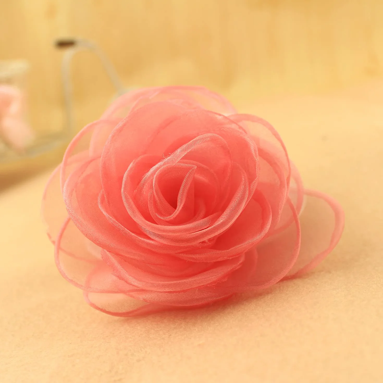 Mecool fermaglio per capelli da donna rosa seta base metal XOTW05C12