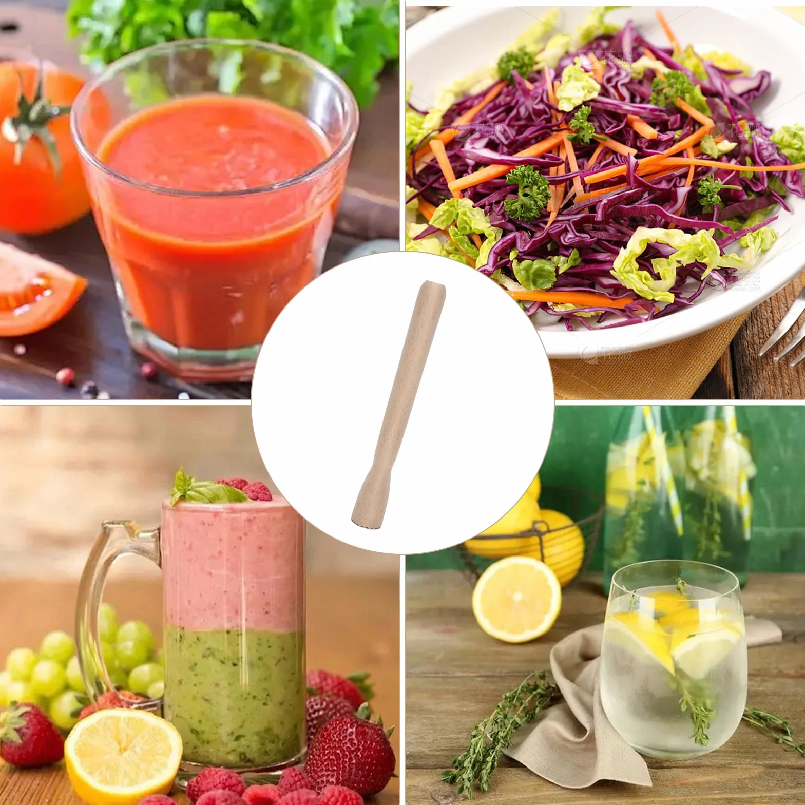 Pestello per Fermentazione, Pestellos Manuale in Legno, Pestello in Legno, Pestellos per Crauti, per la Fermentazione di Kimchi, Crauti E Prodotti Fermentati
