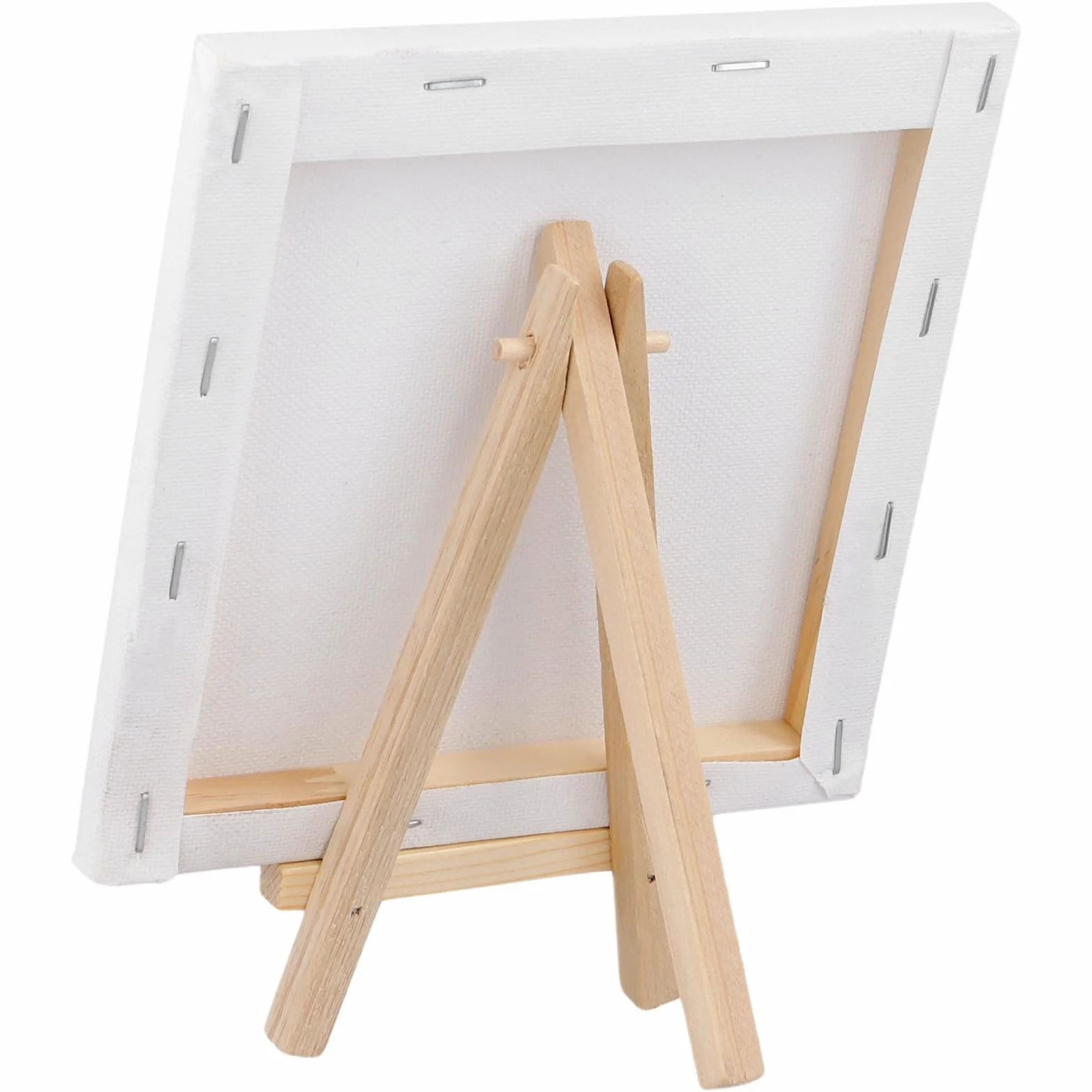 Set di 24 mini tele 15x15 cm per pittura ad acquerello con cavalletto in legno 8x15 cm, 12 pennelli e 5 tavolozze