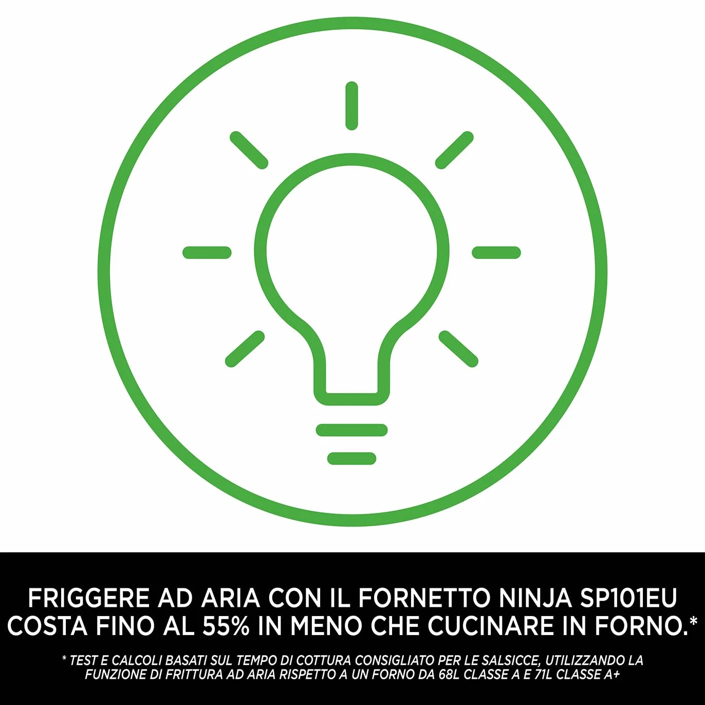 Ninja Foodi Forno Multifunzione 8 in 1, Fornetto Elettrico Portatile, 8 Funzioni, Friggere ad Aria, Arrostire, Grigliare, Argento/Nero, SP101EU