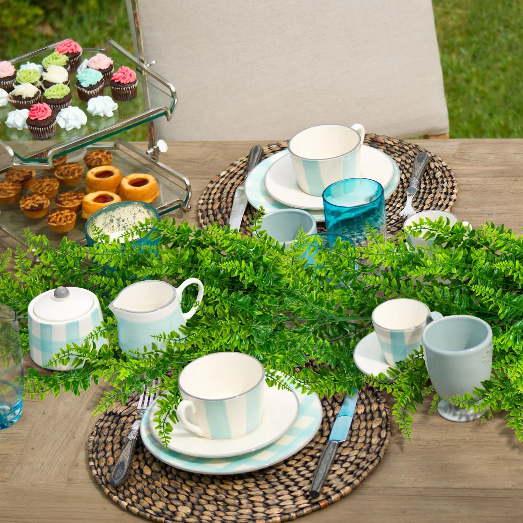 Huryfox Piante rampicanti artificiali Vite di felce - 8P Decorazione pianta finta cadente con foglie d'edera per interni ed esterni, finta vegetazione verde per soggiorno, cucina, balconi, giardini