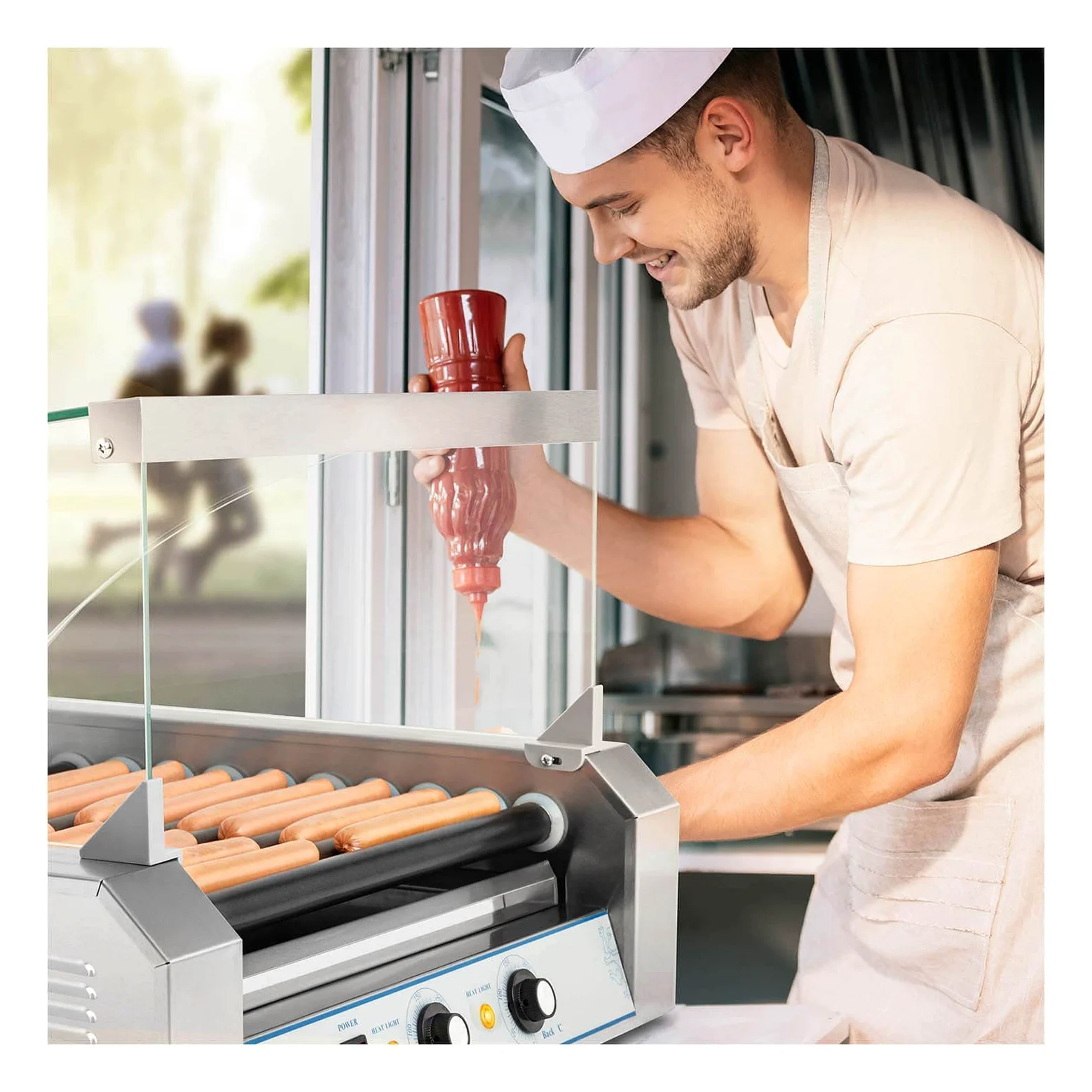 Royal Catering - RCHG-11T - Griglia a 11 rulli per wurstel - 2.200 watt