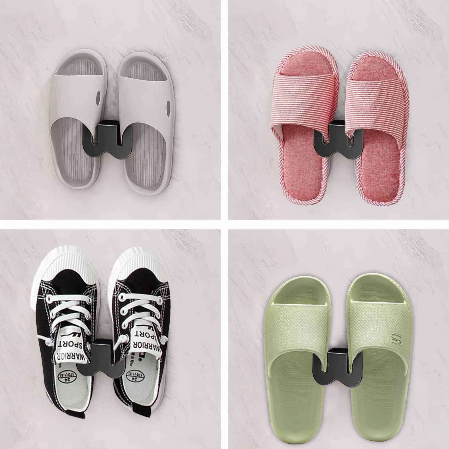 4 portascarpe da parete, senza forare, per scarpe, per appendere le scarpe, salvaspazio