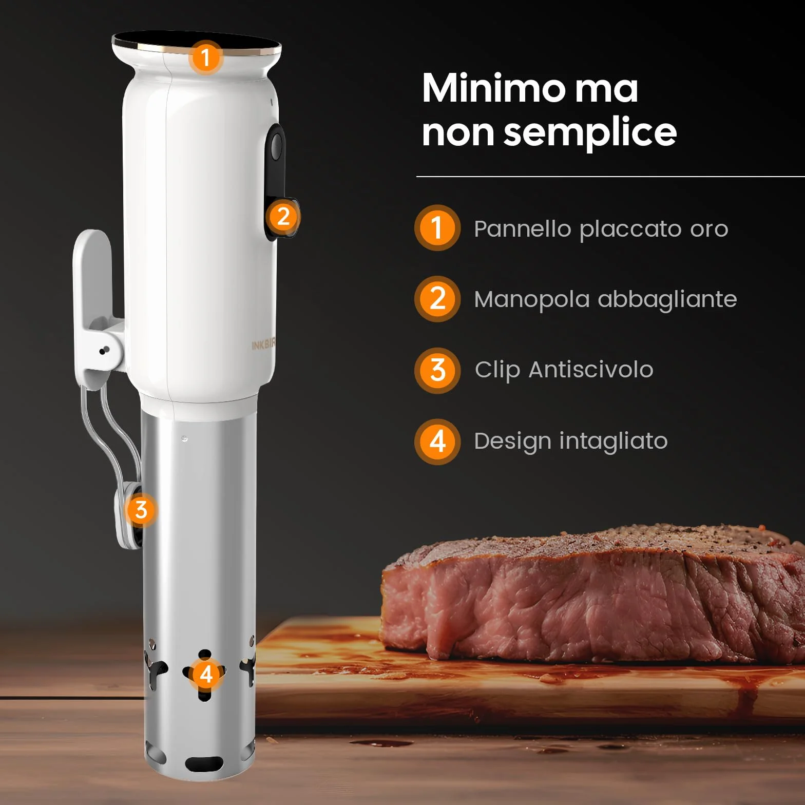 INKBIRD Wifi Sous Vide Roner 1000W 0-90℃ Cottura Bassa Temperatura TFT