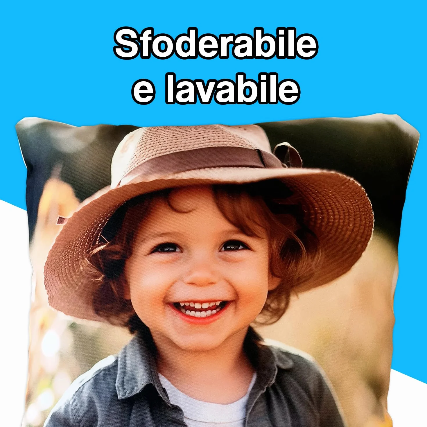 Cuscino Personalizzato 40x40cm con Foto Made in Italy - Doppia Stampa Fronte e Retro Idea Regalo