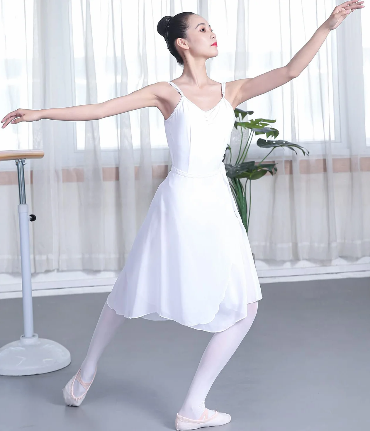 HOEREV Donna Sheer Pannello Esterno dell'involucro Balletto Balletto Gonna Danza Dancewear
