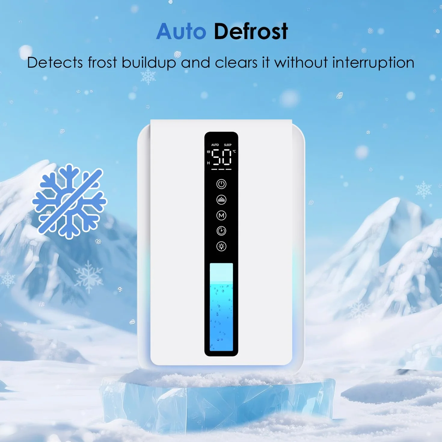 Deumidificatore Casa con 2500ml, Deumidificatore Casa Muffa con Modalità Sospensione e Timer 6-48 Ore, Controllo Umidità Automatico (≥50% RH),7 Luci RGB, Protezione da Overflow, Defrost Automatico